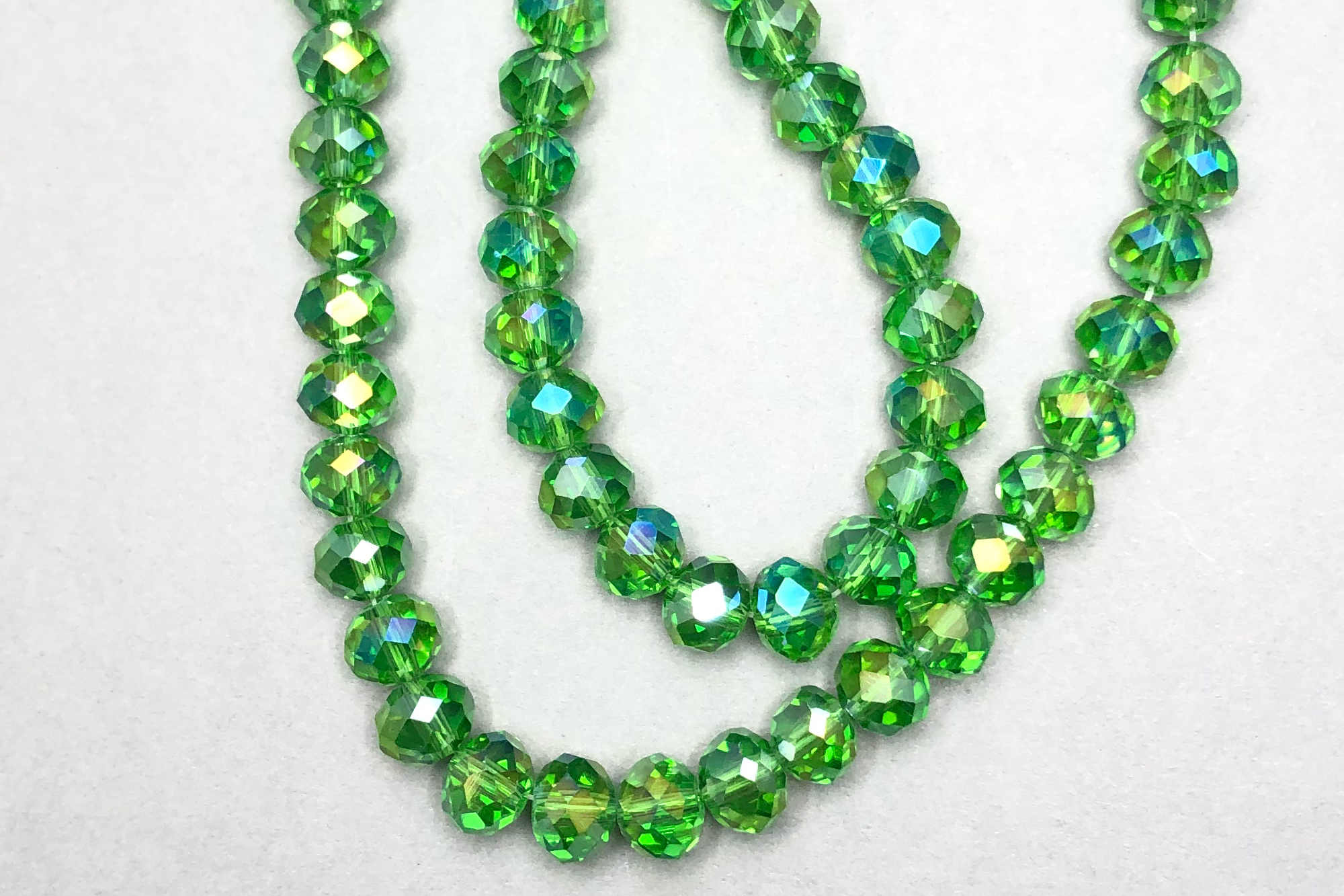 AB Green Faceted Glass Beads *NEW*