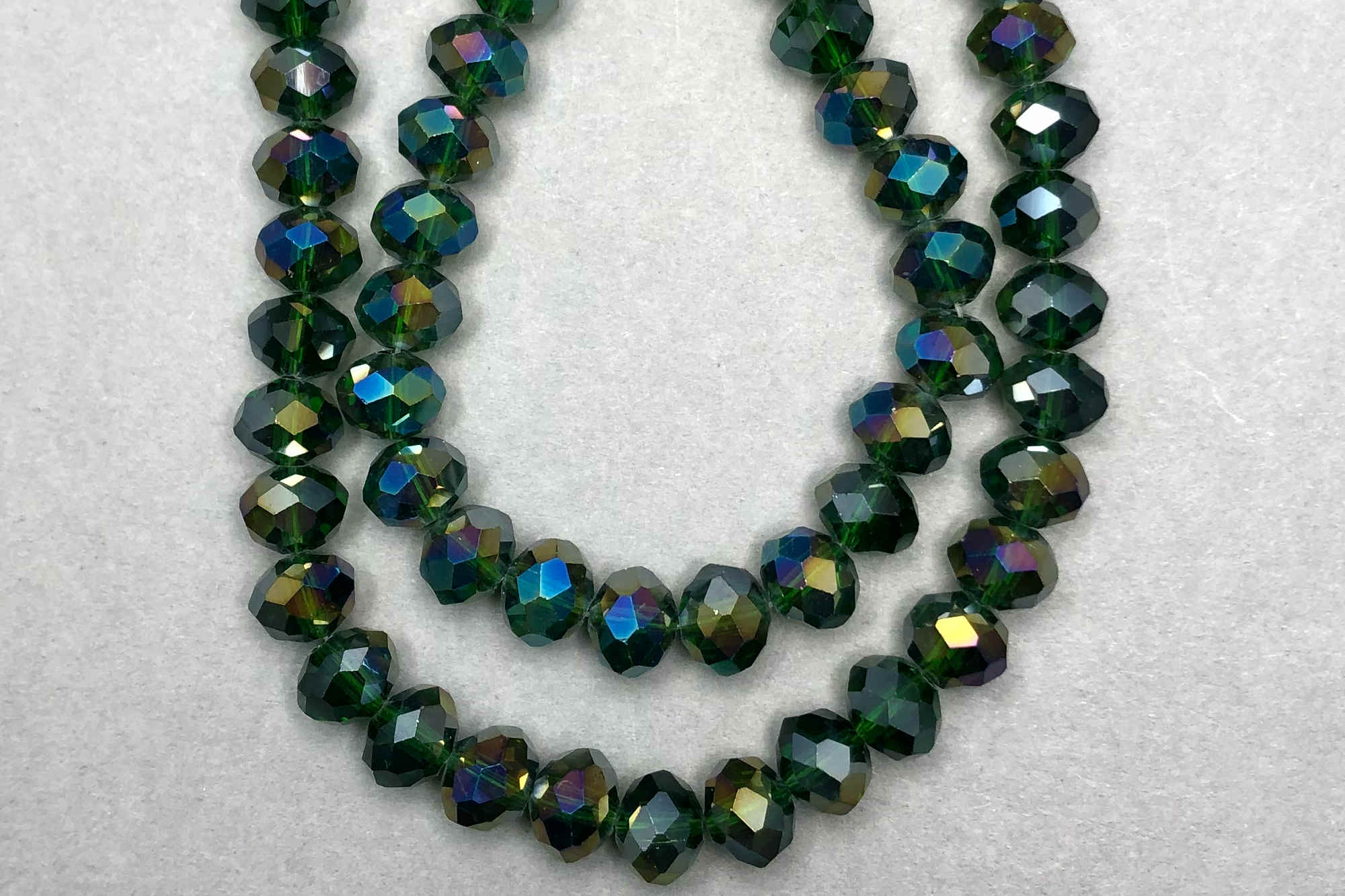 AB Bottle Green Faceted Glass Beads *NEW*