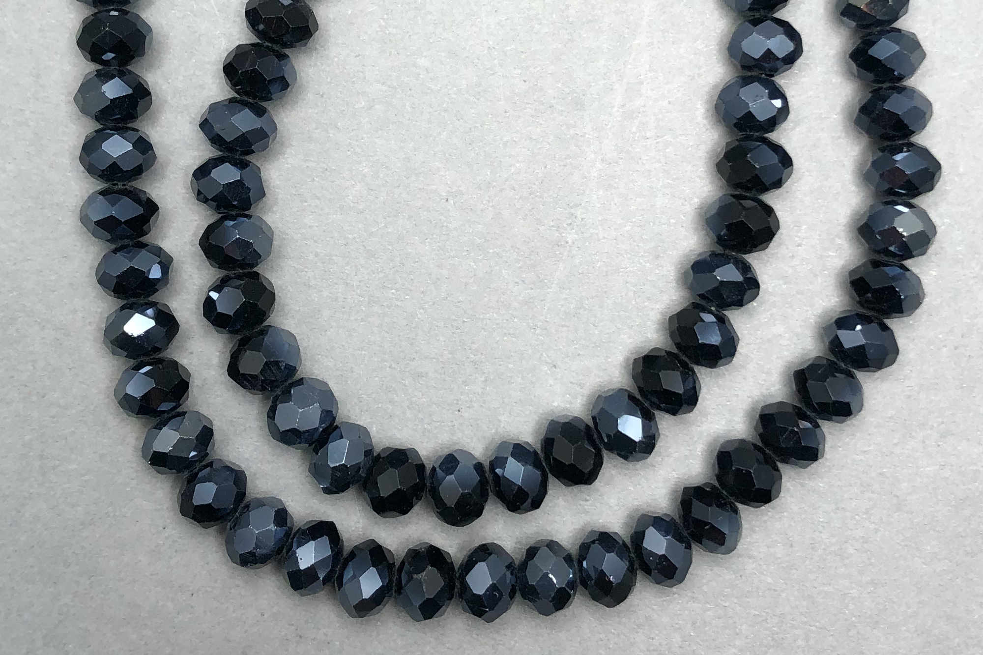 Black/Gunmetal Faceted Glass Beads *NEW*