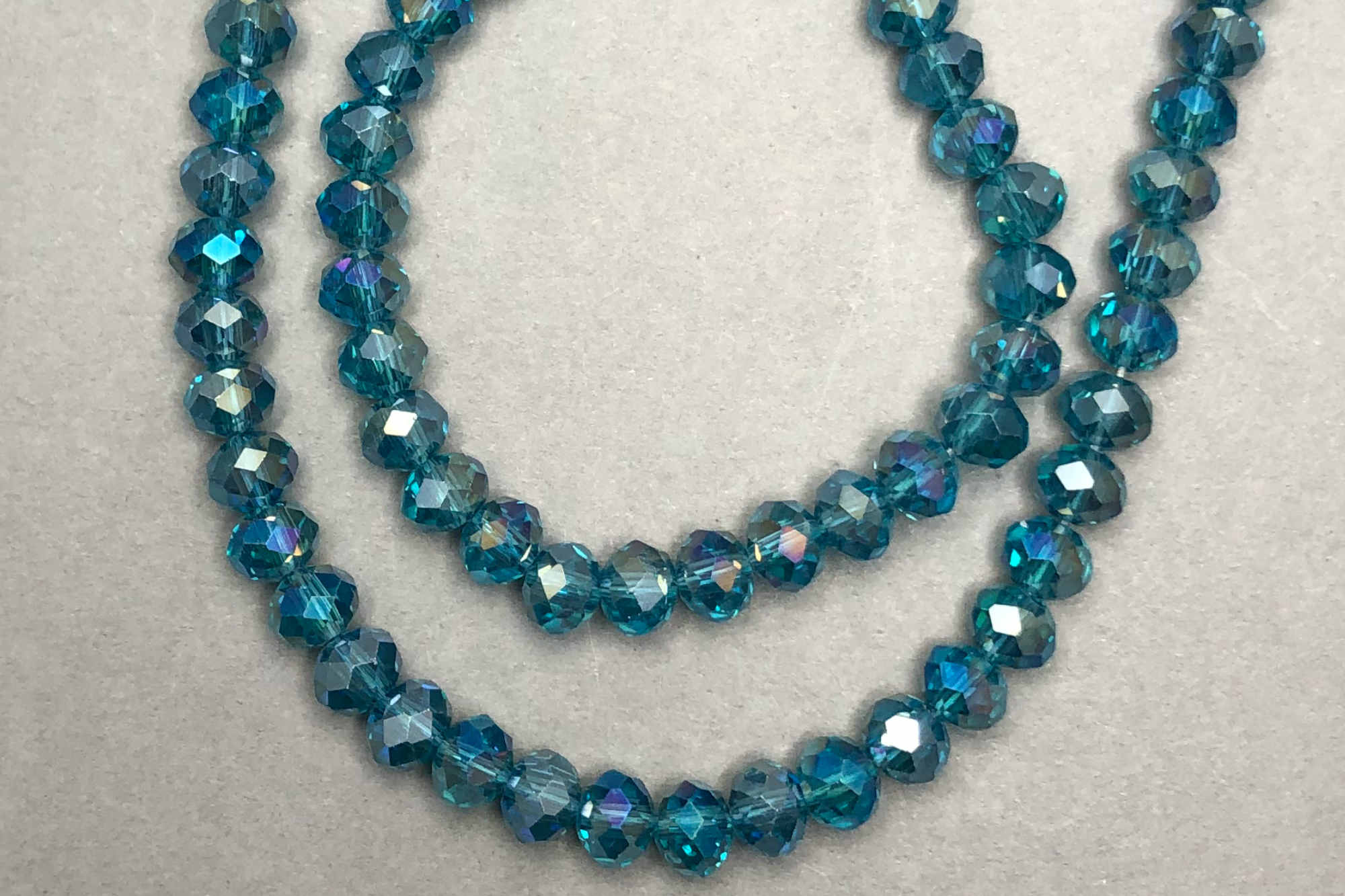 AB Dark Aqua Faceted Glass Beads *NEW*