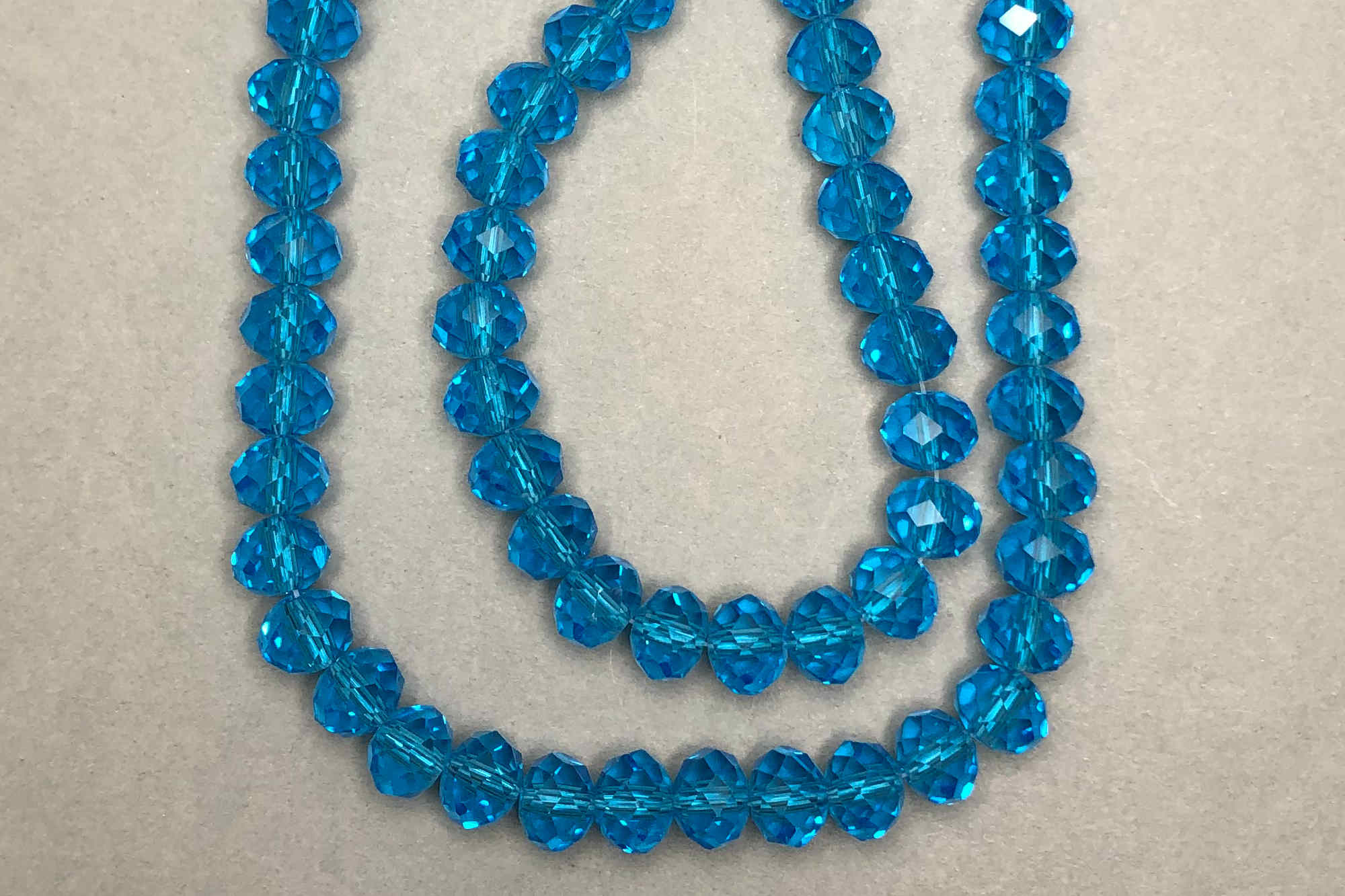 Deep Aqua Faceted Glass Beads *NEW*