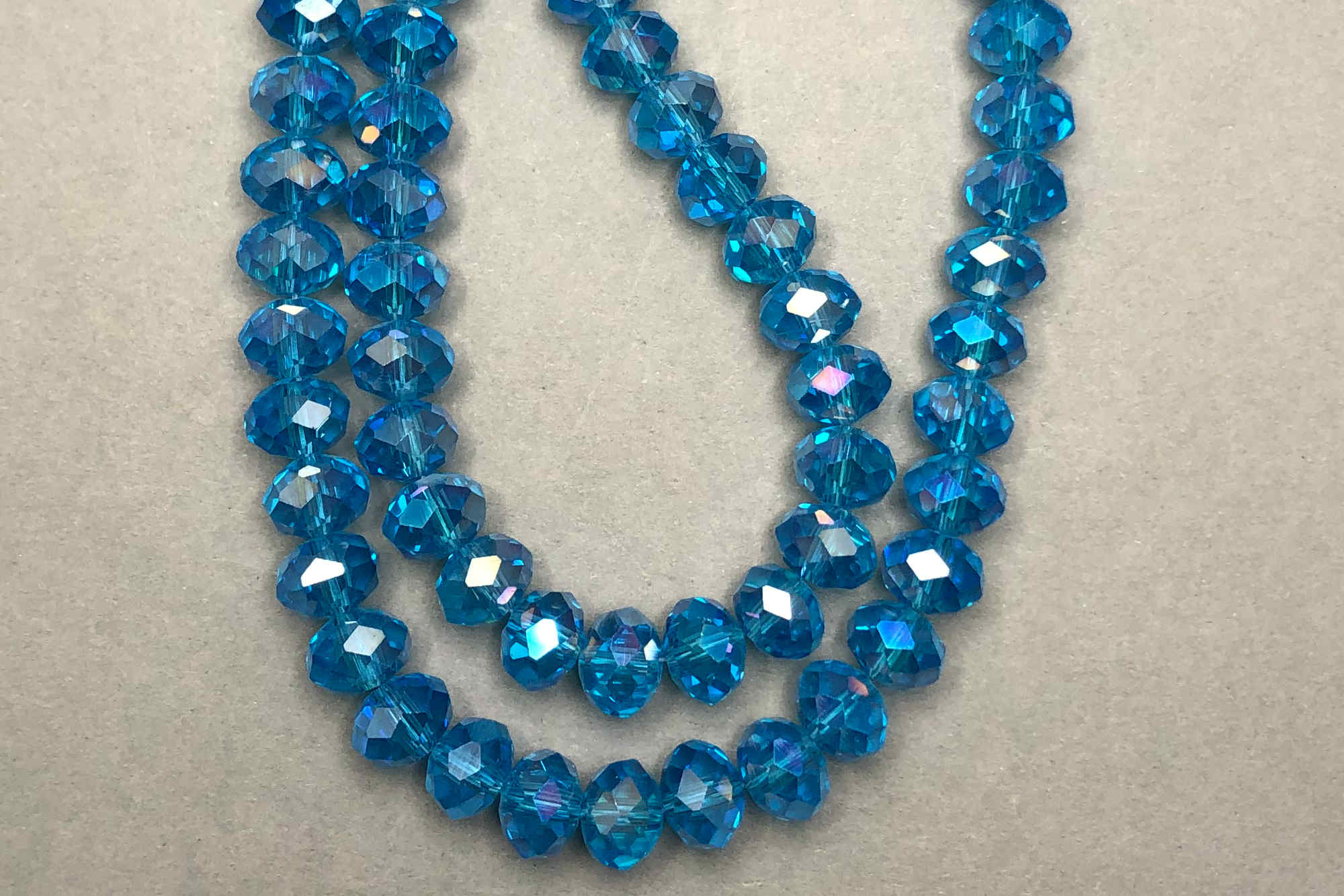 AB Deep Aqua Faceted Glass Beads *NEW*