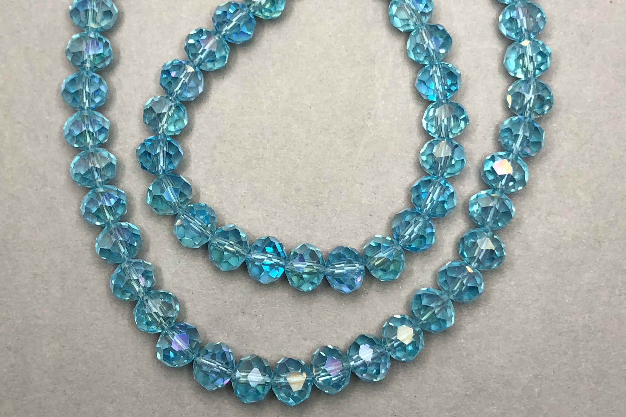 AB Turquoise Faceted Glass Beads *NEW*