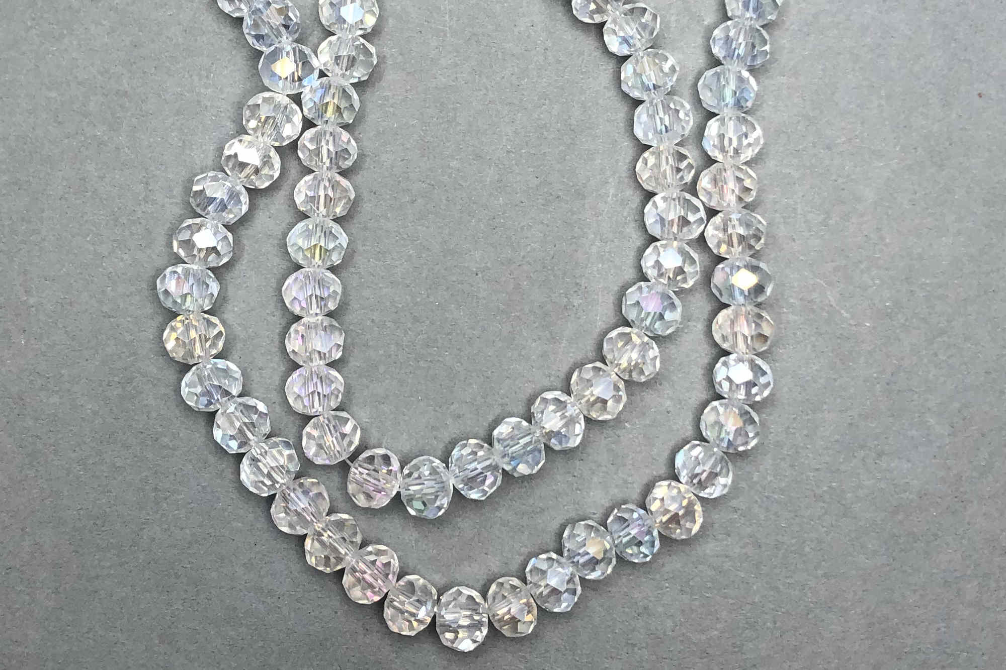 AB Clear Faceted Glass Beads