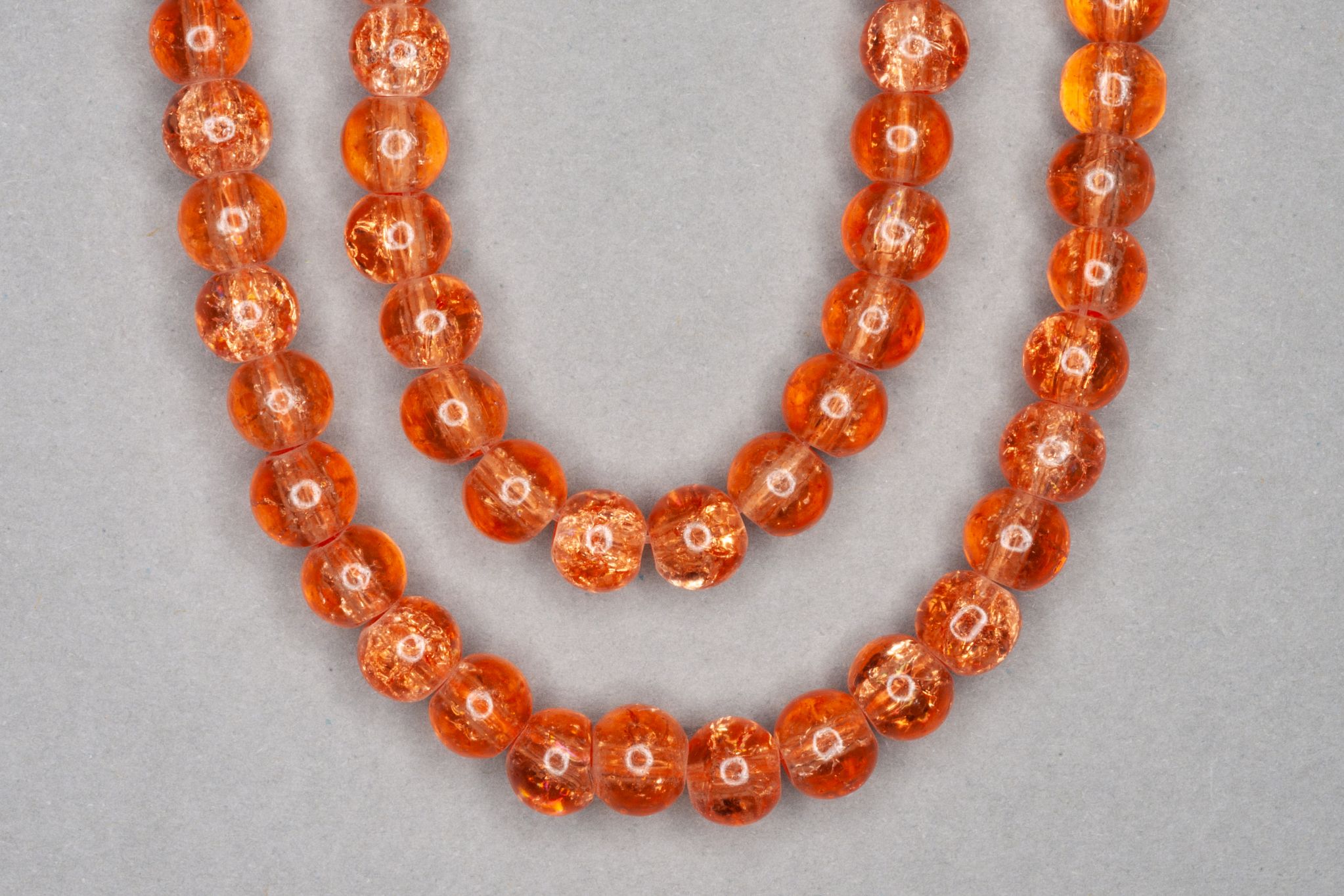 Peach Crackle Glass Beads