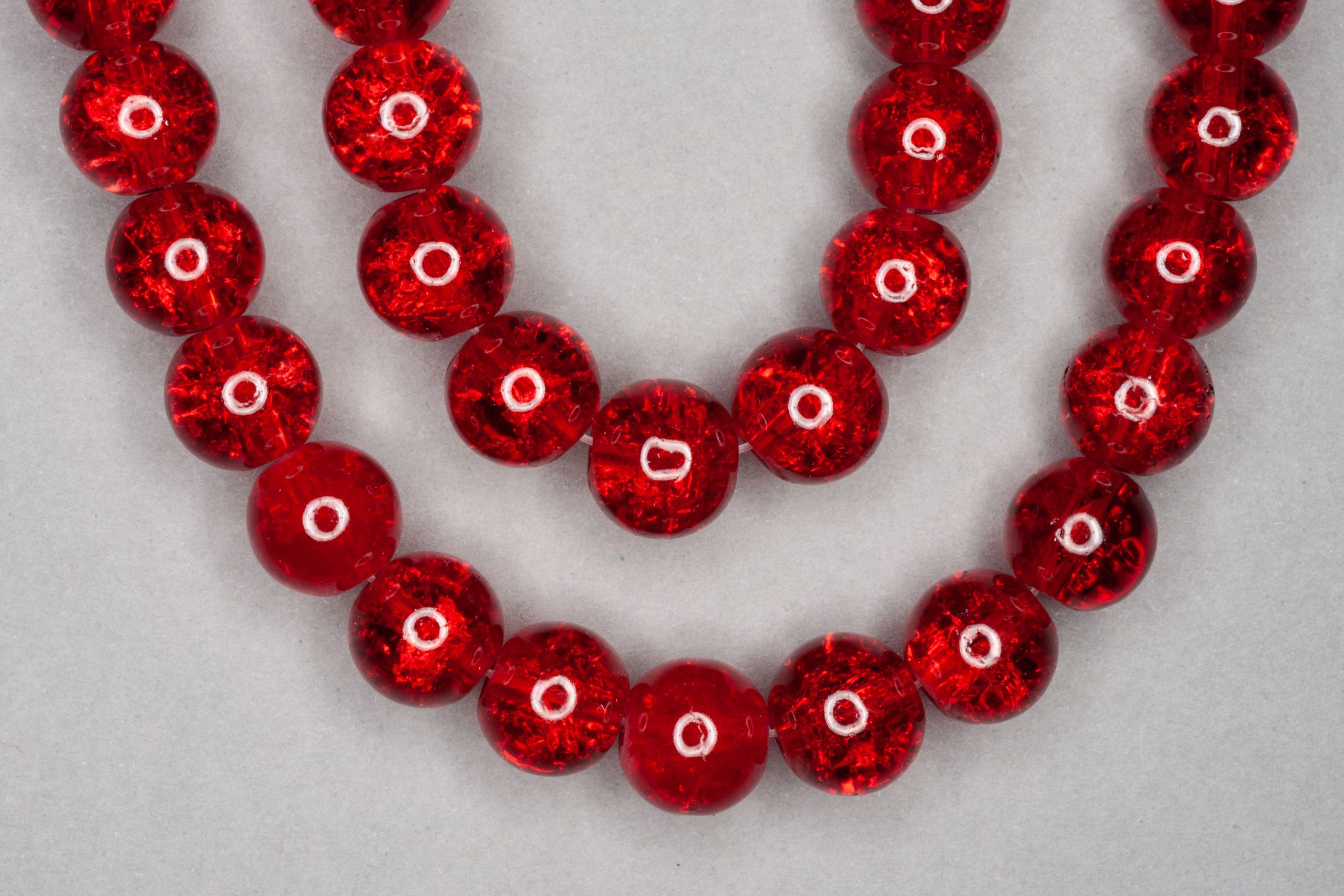 Red Crackle Glass Beads