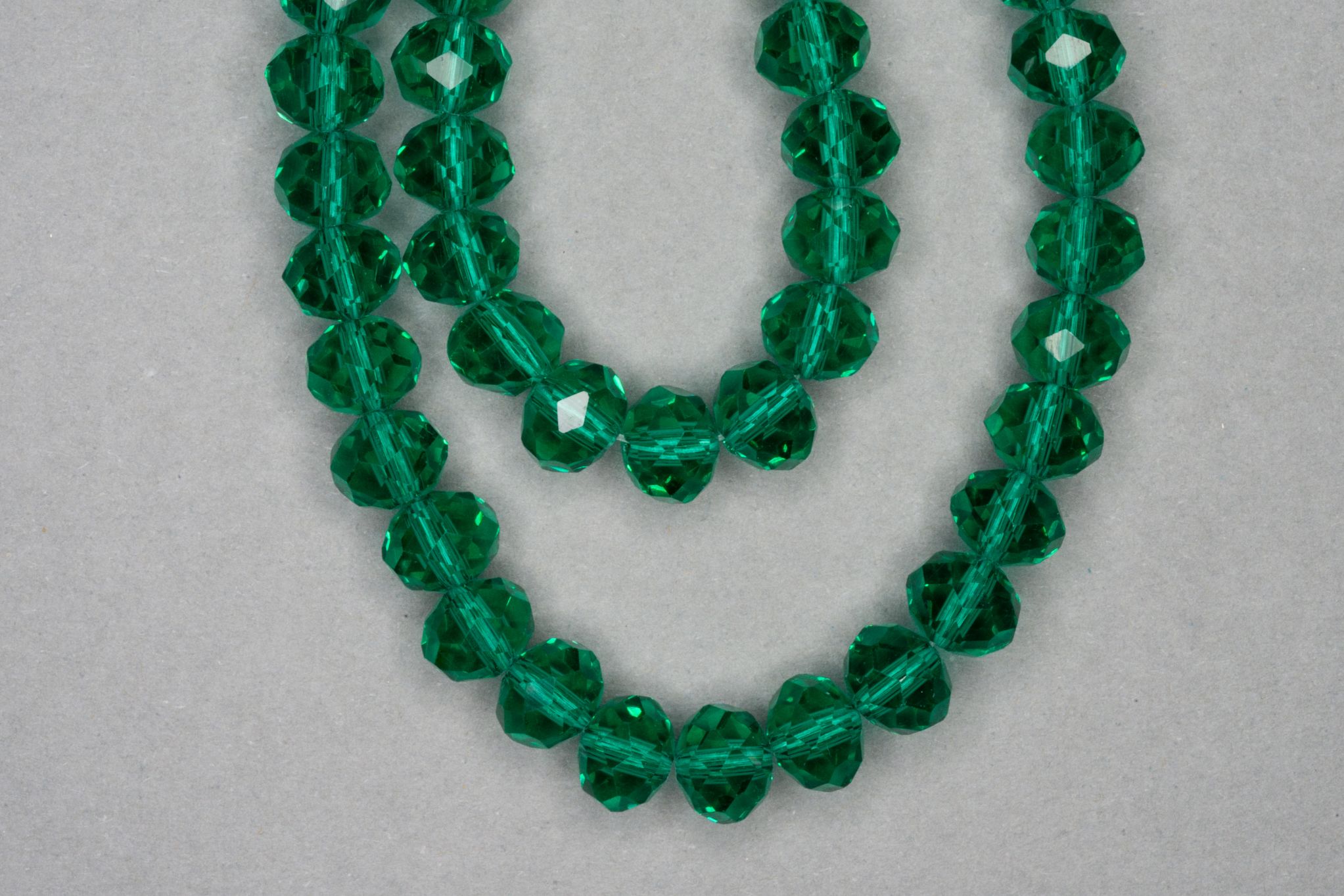 Dark Mint Faceted Glass Beads
