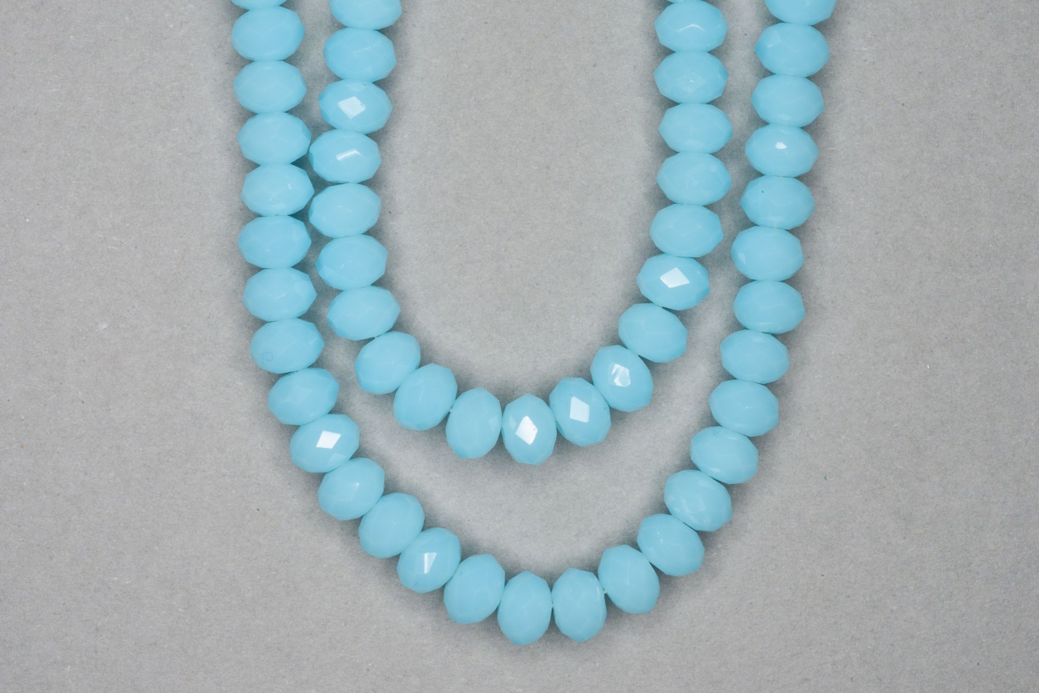 Opaque Aquamarine Faceted Glass Beads