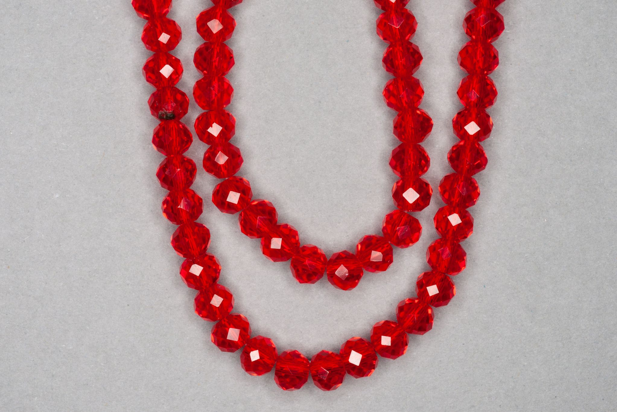 Light Red Faceted Glass Beads *NEW*