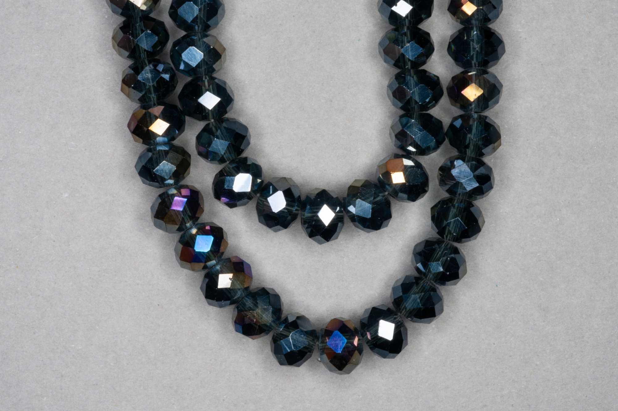 AB Midnight Faceted Glass Beads