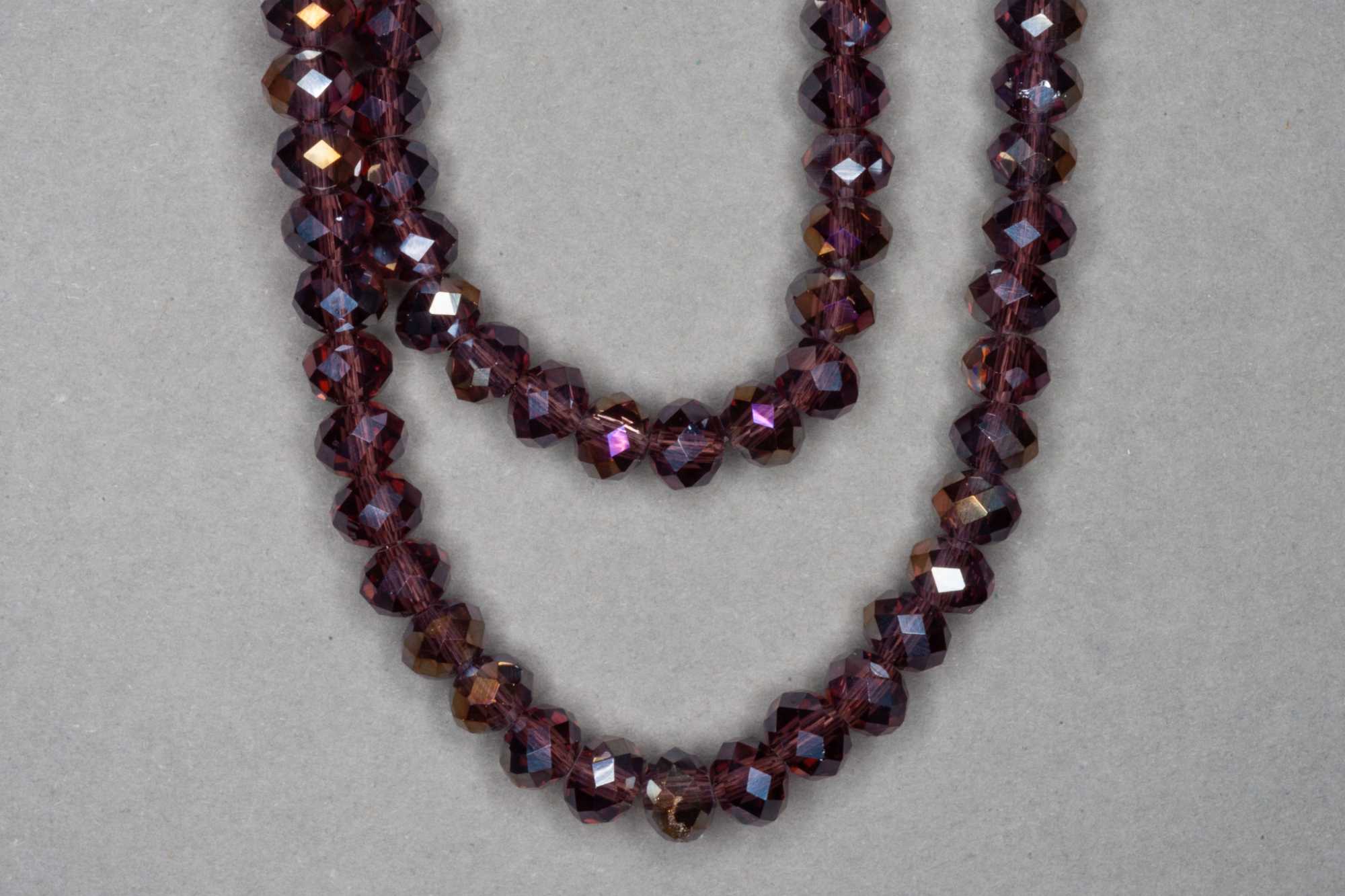 AB Mulberry Faceted Glass Beads