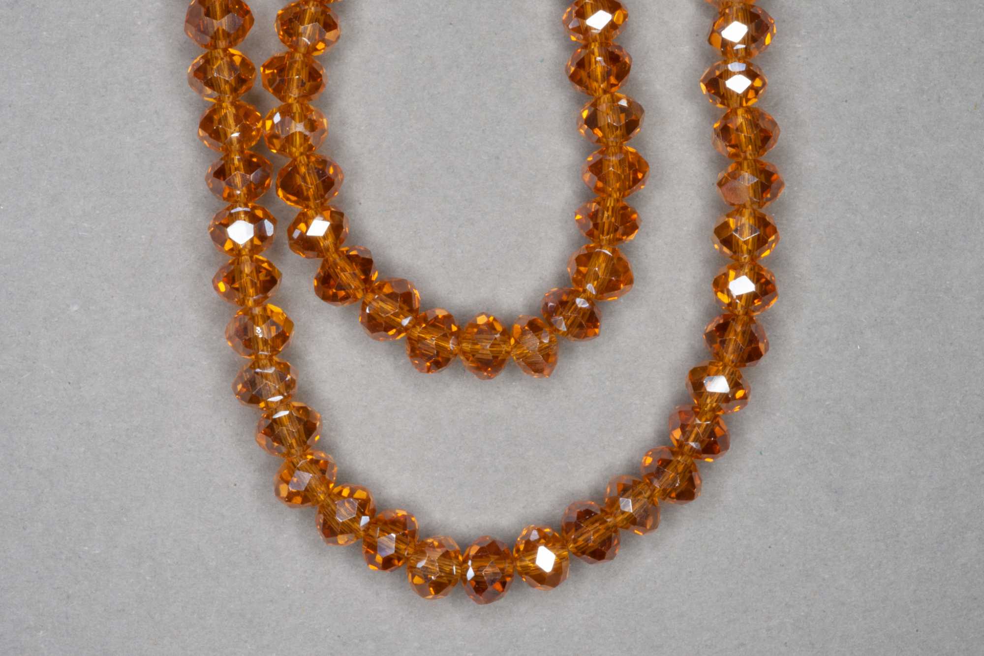 Amber Faceted Glass Beads