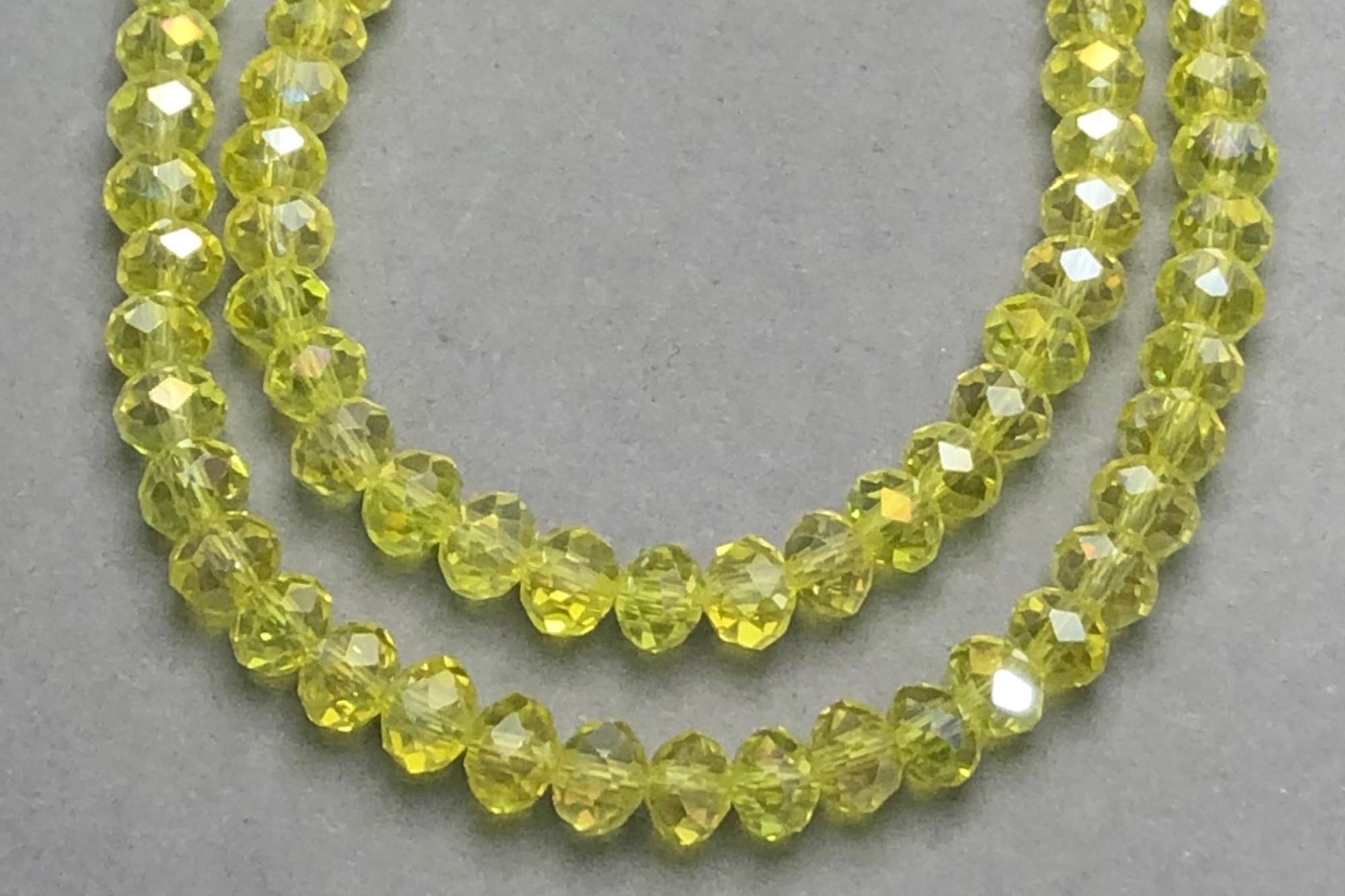 Lemon Faceted Glass Beads