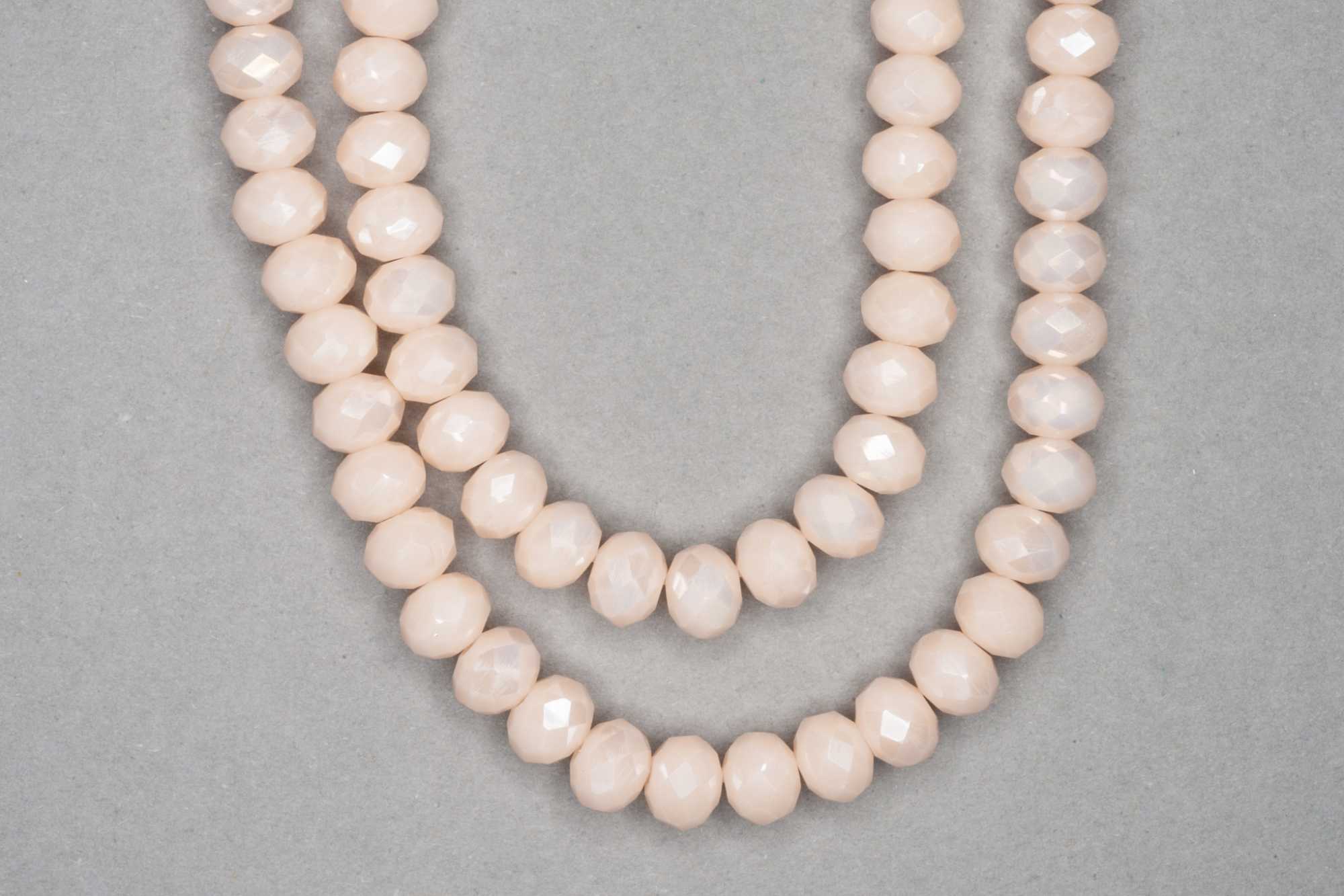 Opaque Cream Faceted Glass Beads