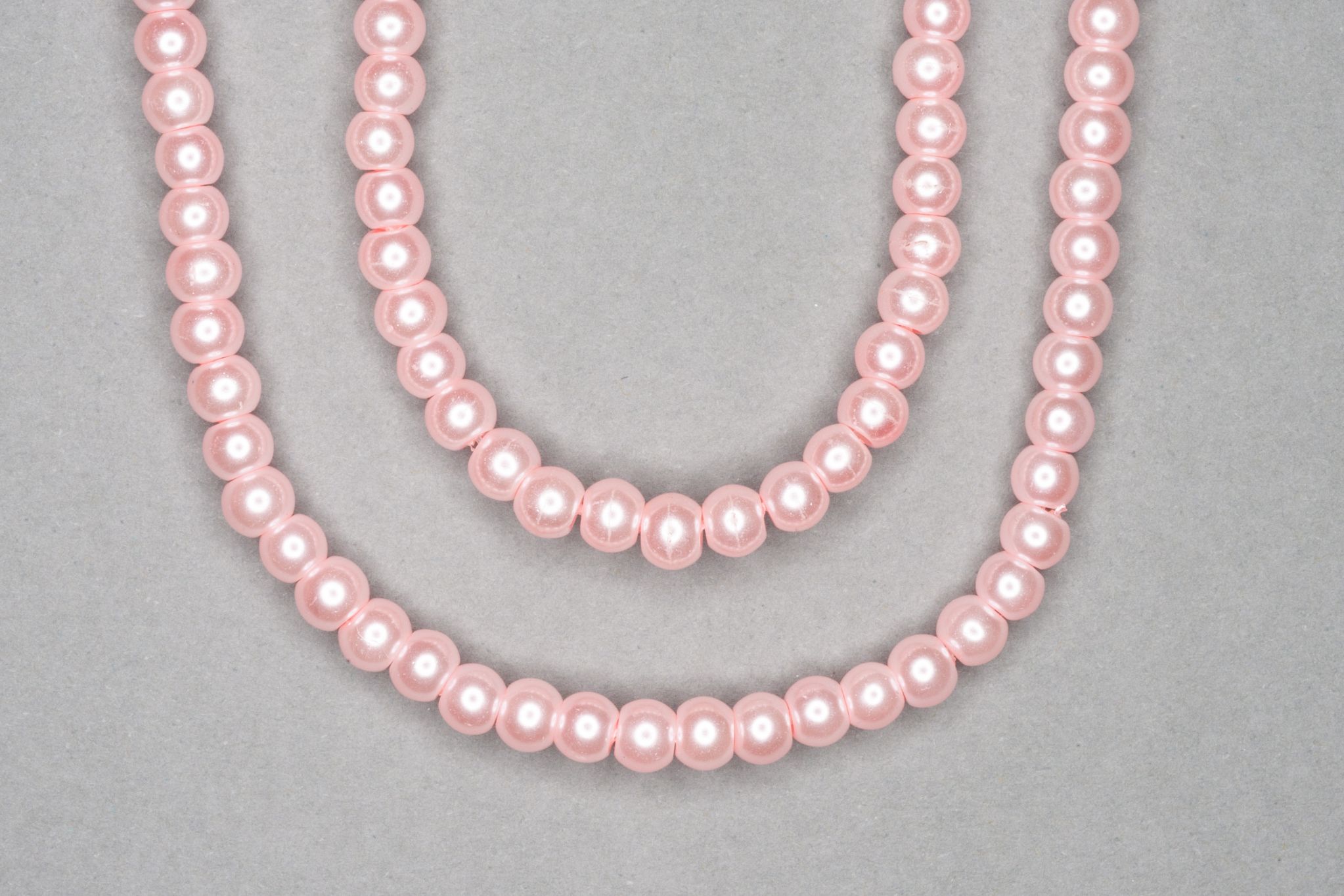 Salmon Pink Pearl Glass Beads