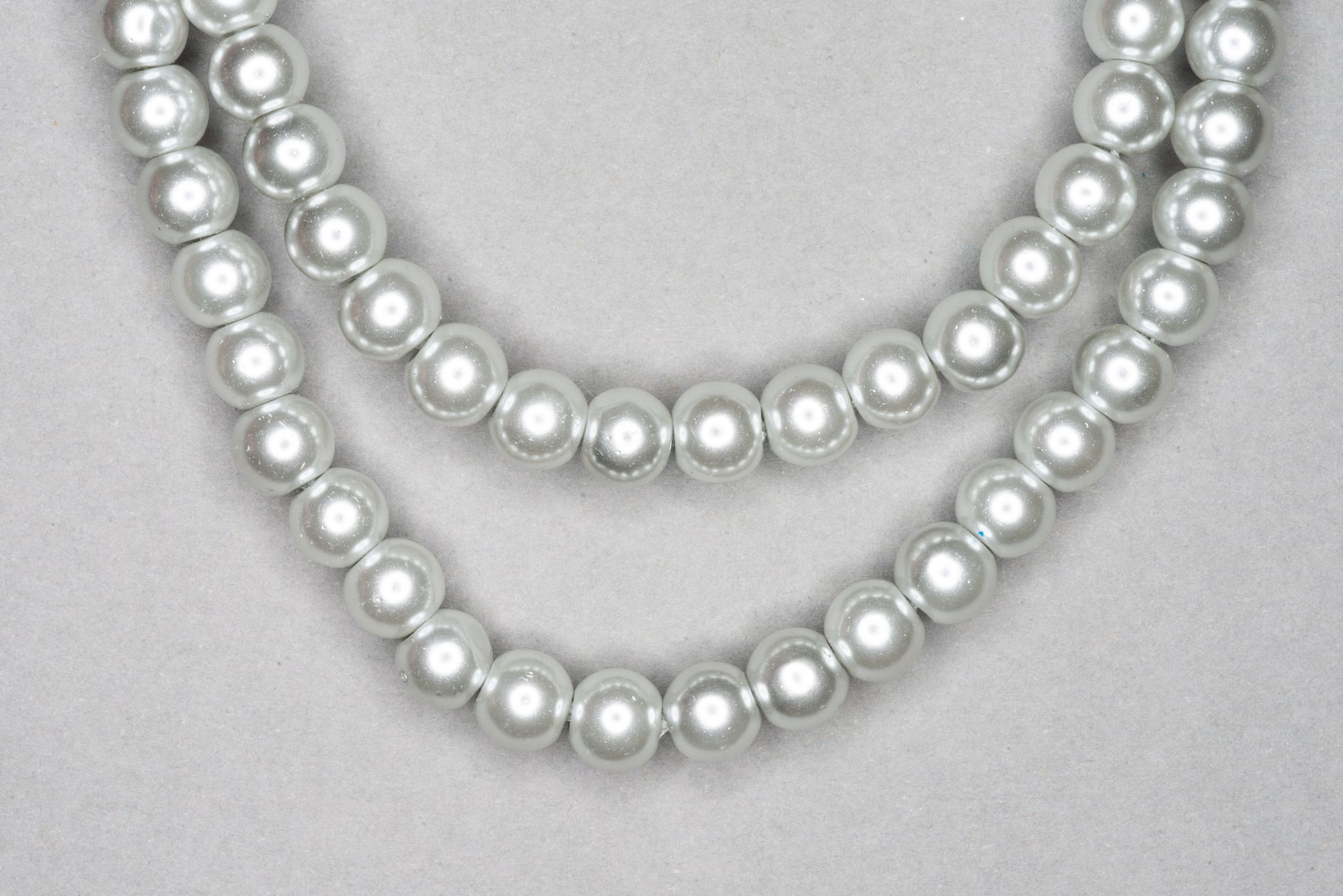 Silver Pearl Glass Beads