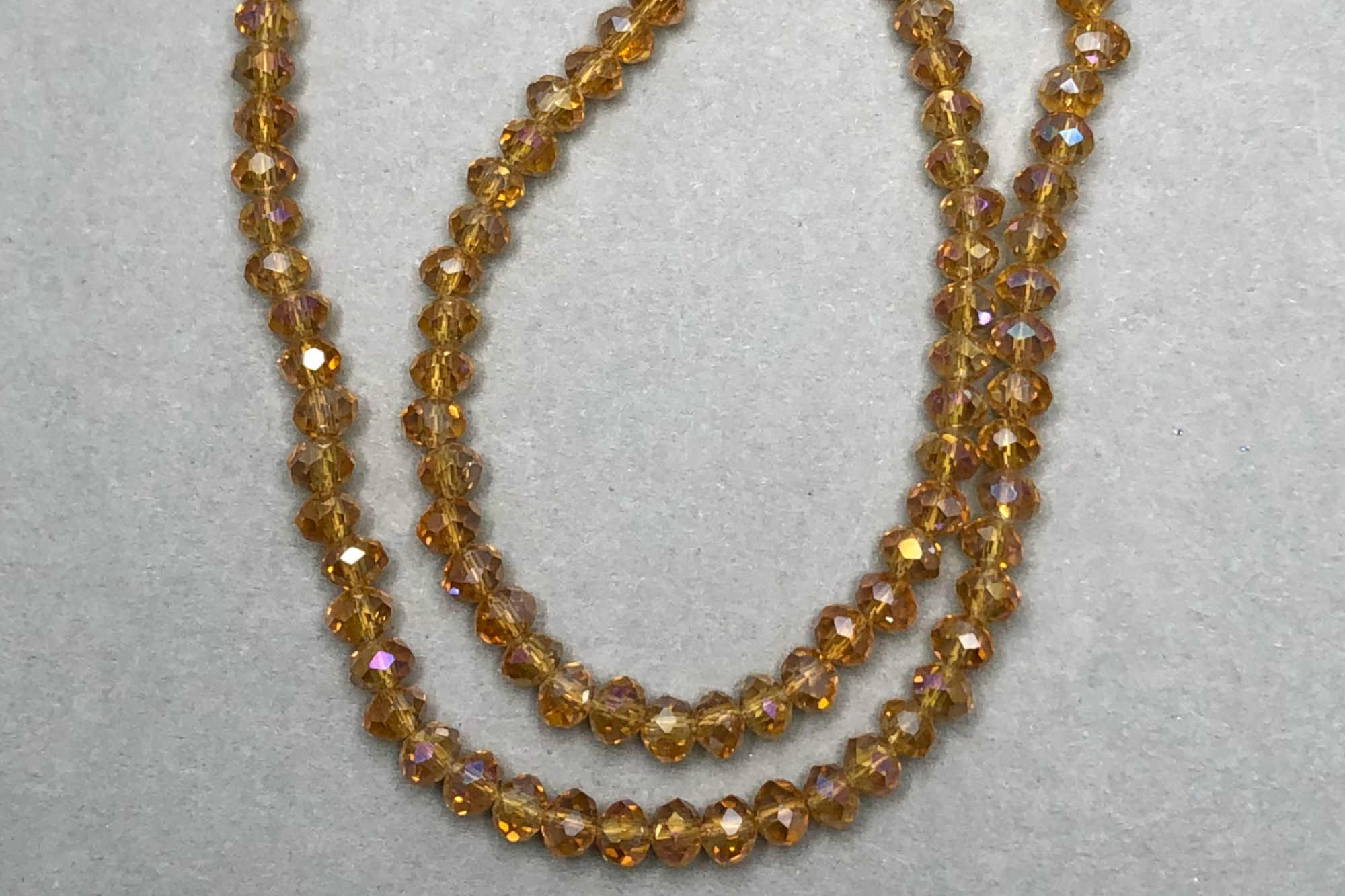 AB Light Amber Faceted Glass Beads *NEW*