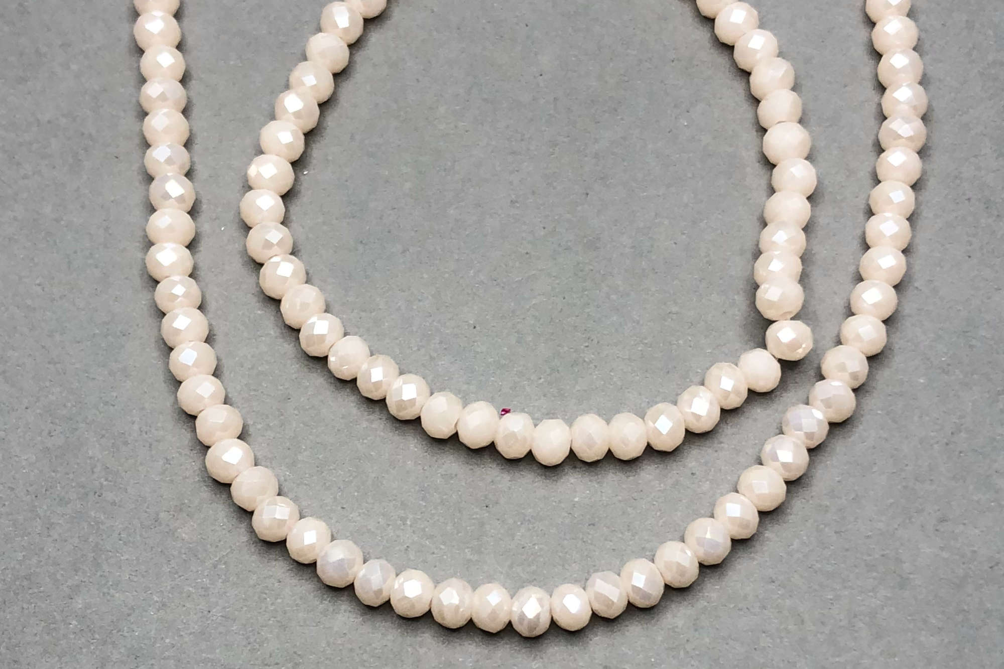 Opaque Flesh Cream Faceted Glass Beads *NEW*
