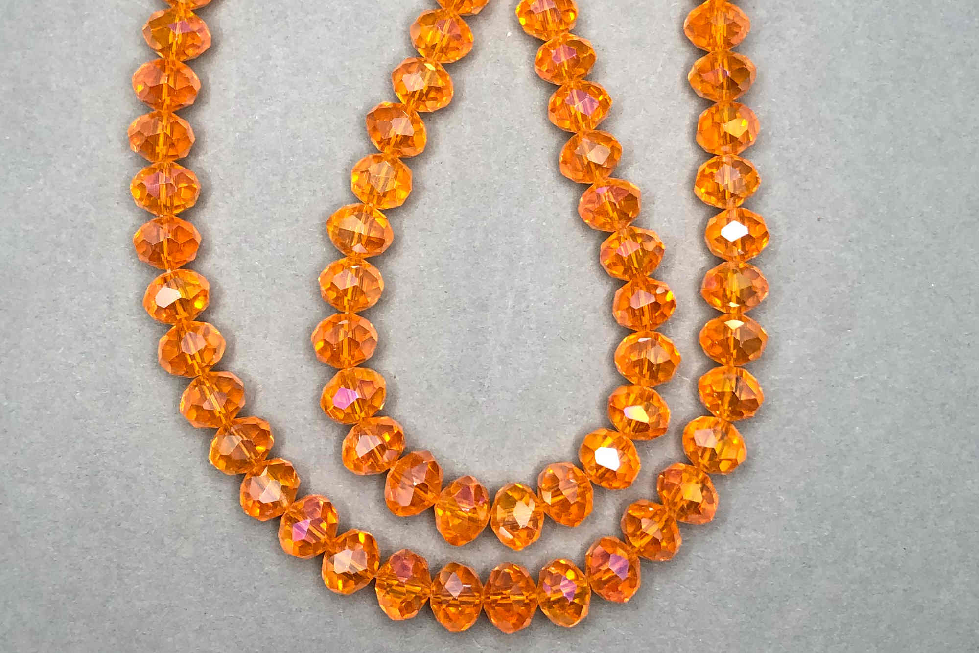 AB Tangerine Faceted Glass Beads *NEW*