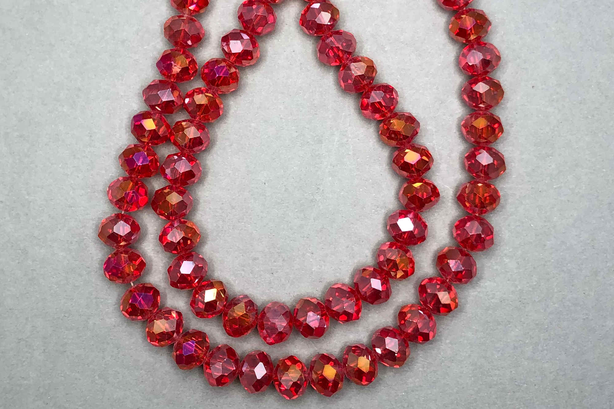 AB Light Red Faceted Glass Beads *NEW*