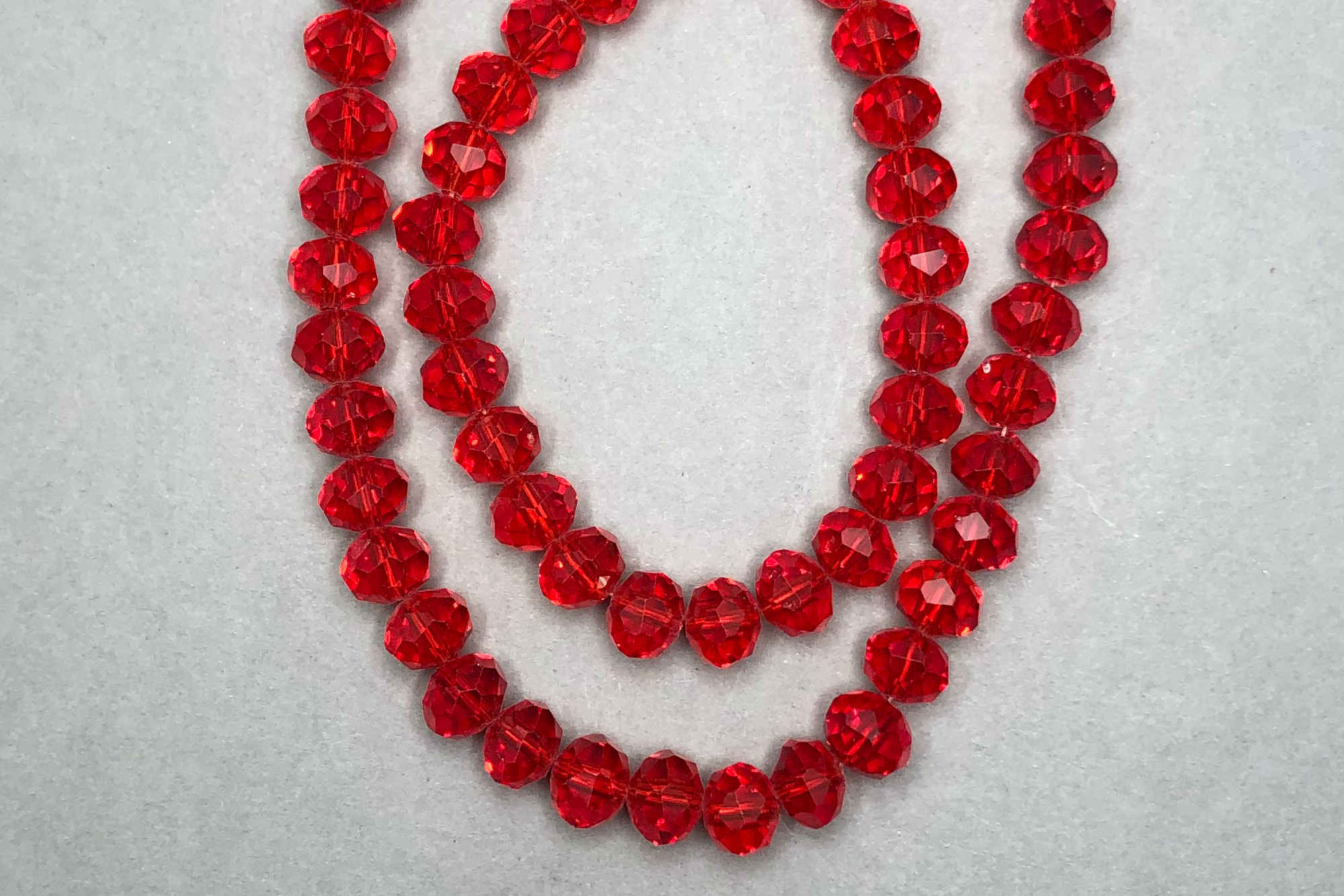 Red Faceted Glass Beads