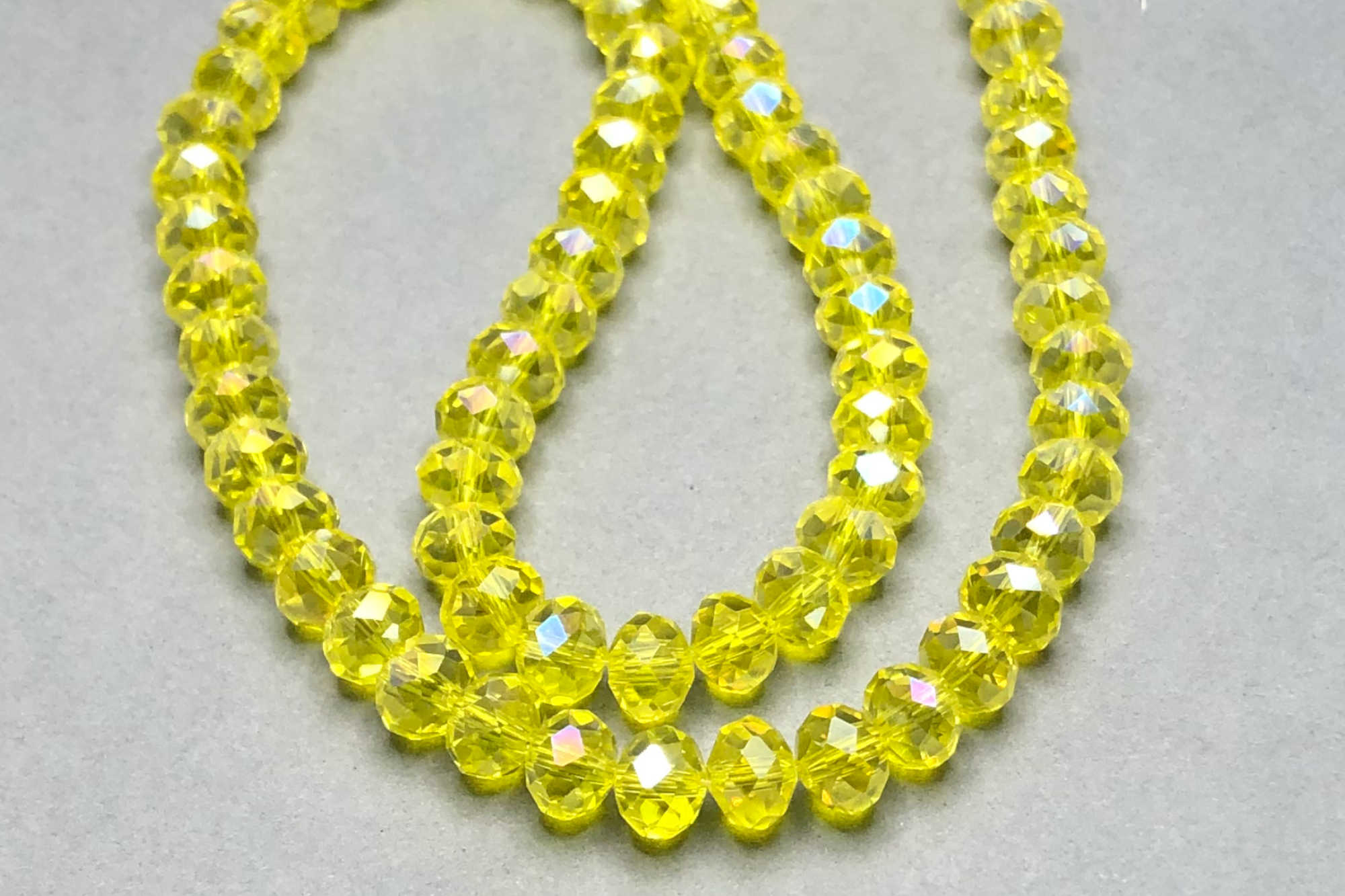 AB Deep Lemon Faceted Glass Beads *NEW*