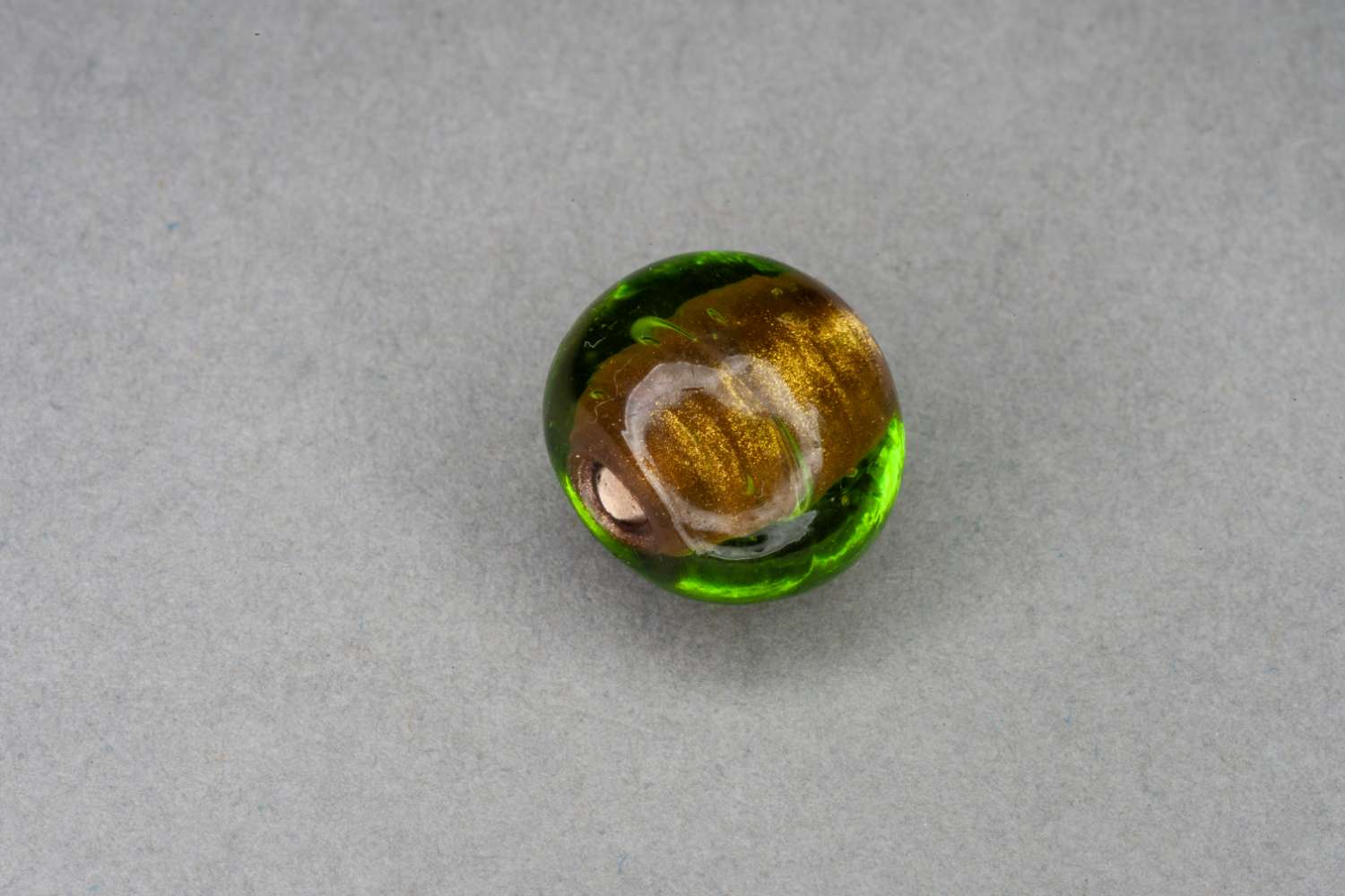 Round Pillow Goldstone Glass Bead, 12mm