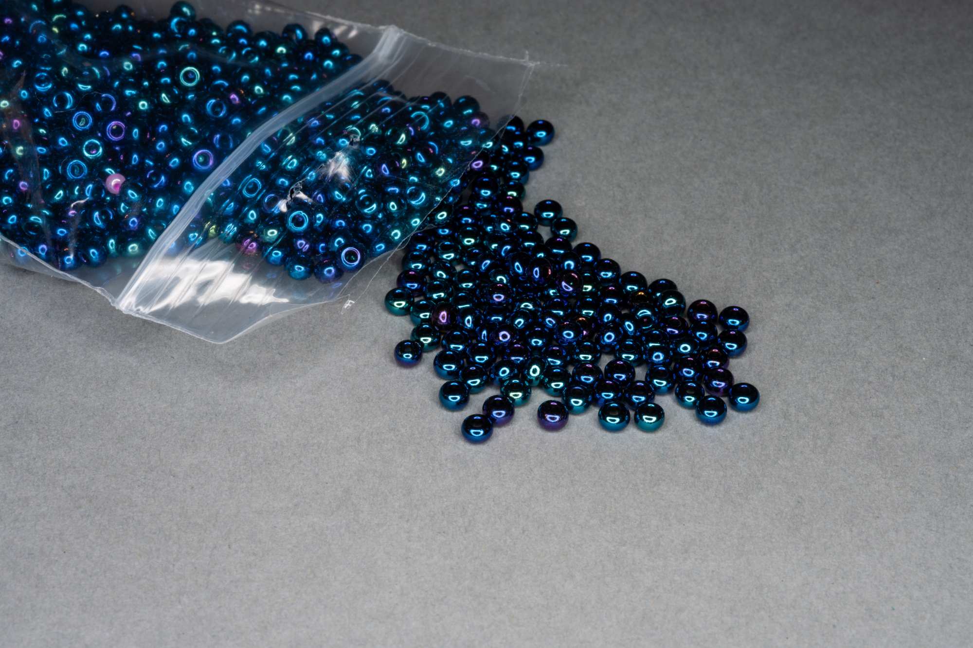 Peacock Blue Seed Rocaille Glass Beads, 30g