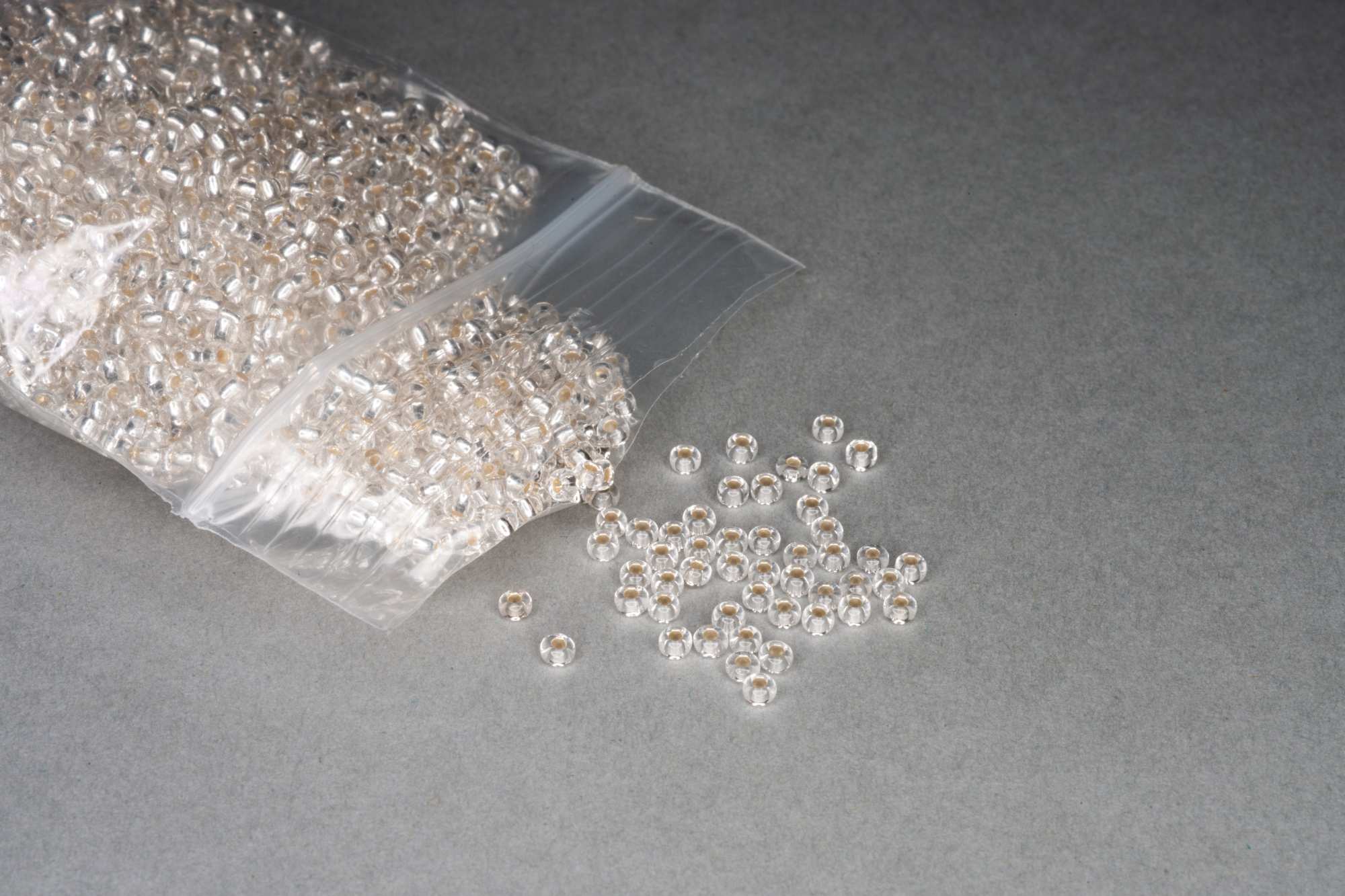 Silver Lined Clear Seed Rocaille Glass Beads, 30g