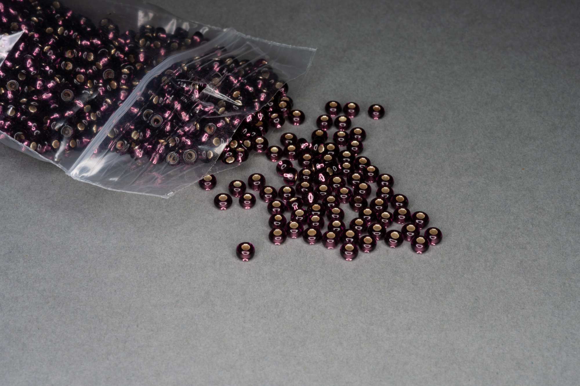 Silver Lined Purple Seed Rocaille Glass Beads, 30g