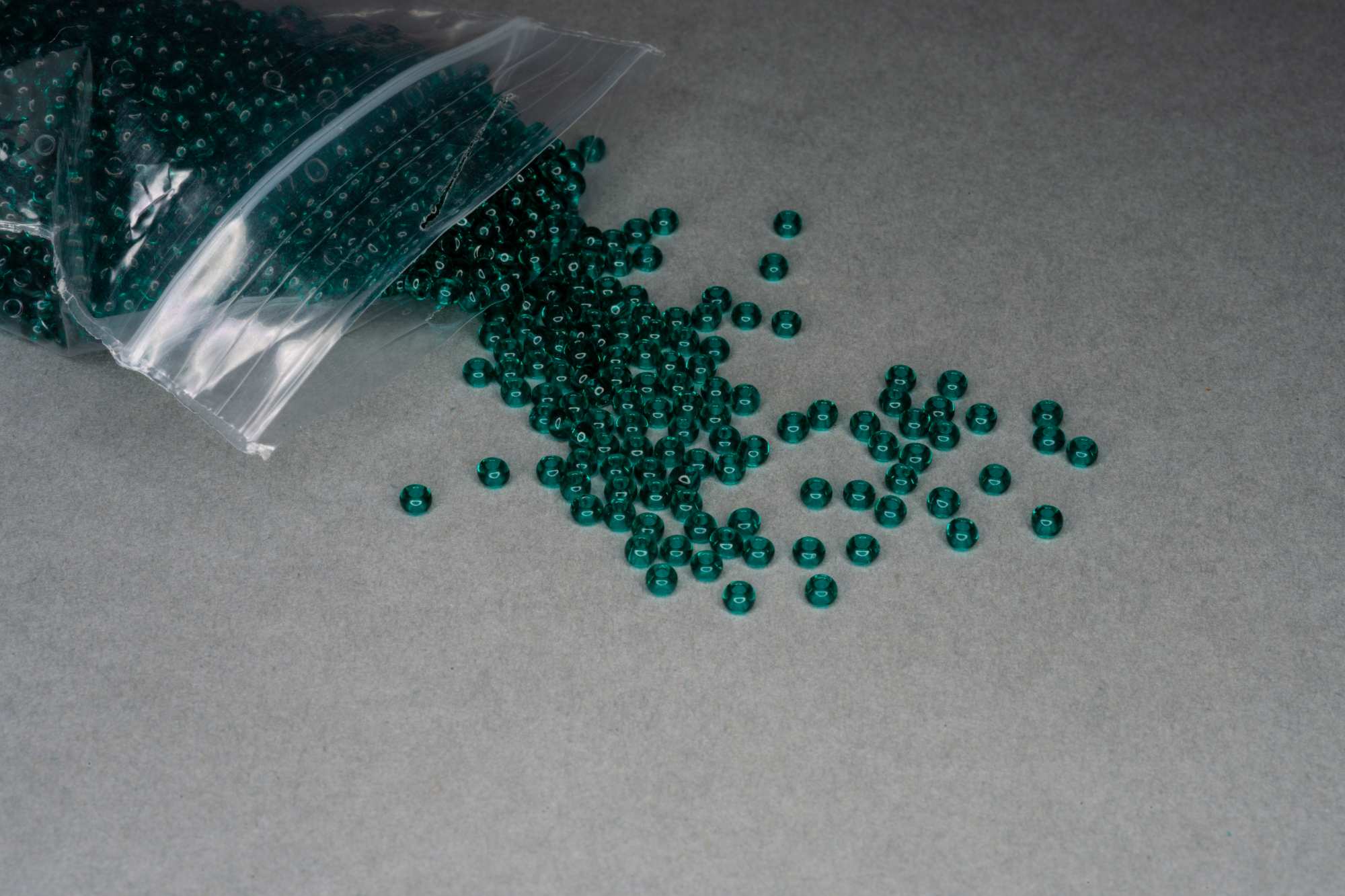 Transparent Teal Seed Rocaille Glass Beads, 30g