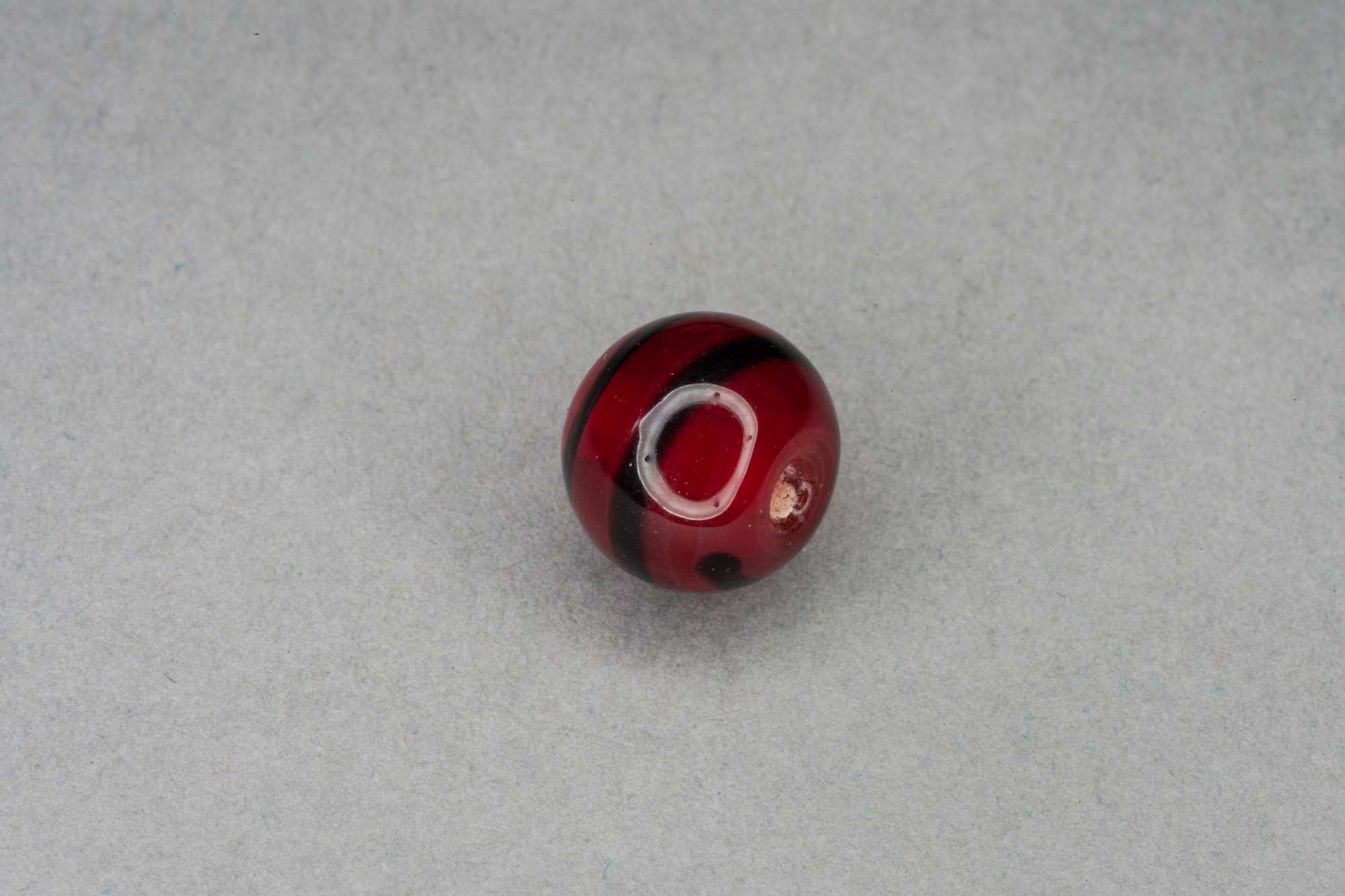 Stripe Round Glass Bead, 10mm, 1.2mm Hole