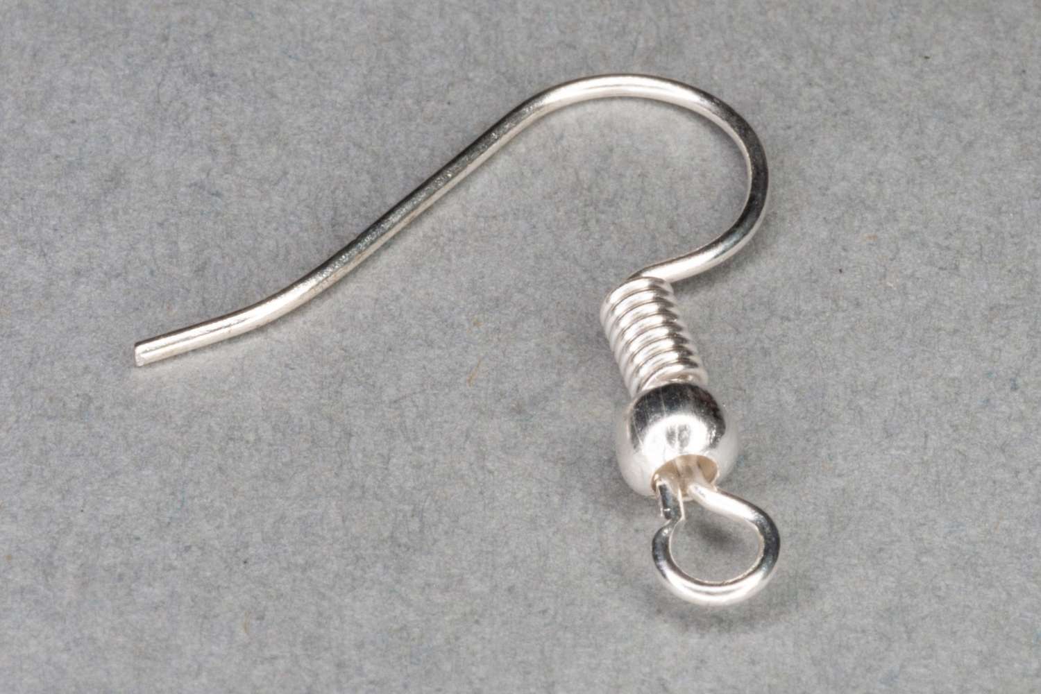 Silver Plated Fish Hook Earwire, 19mm