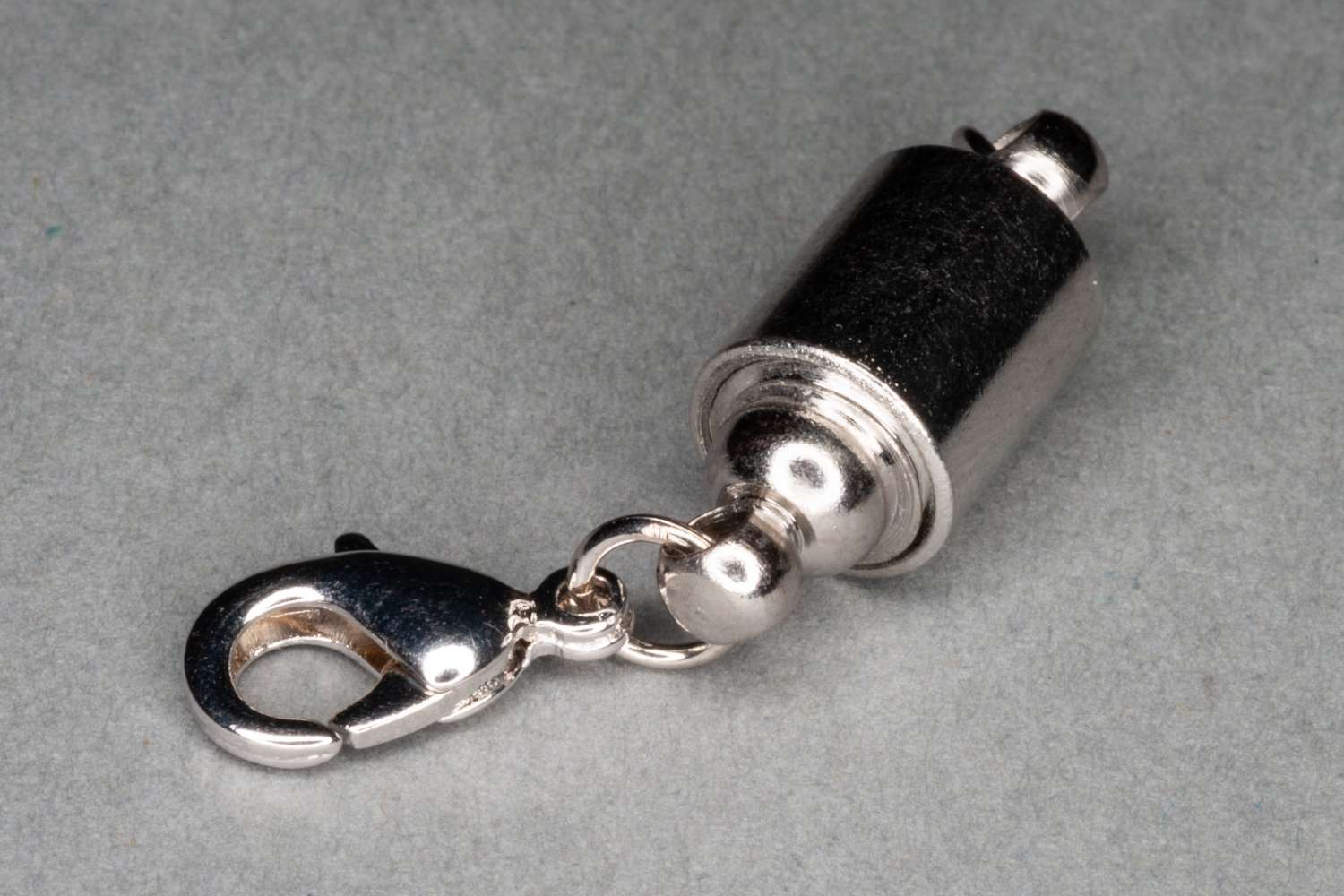 Silver Plated Safety Magnetic Barrel Clasp With Lobster