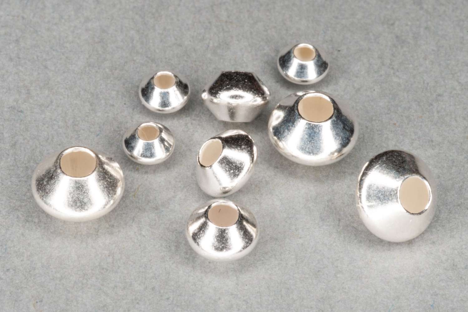 Sterling Silver Spacer Beads / 4x3mm/1.2mm hole