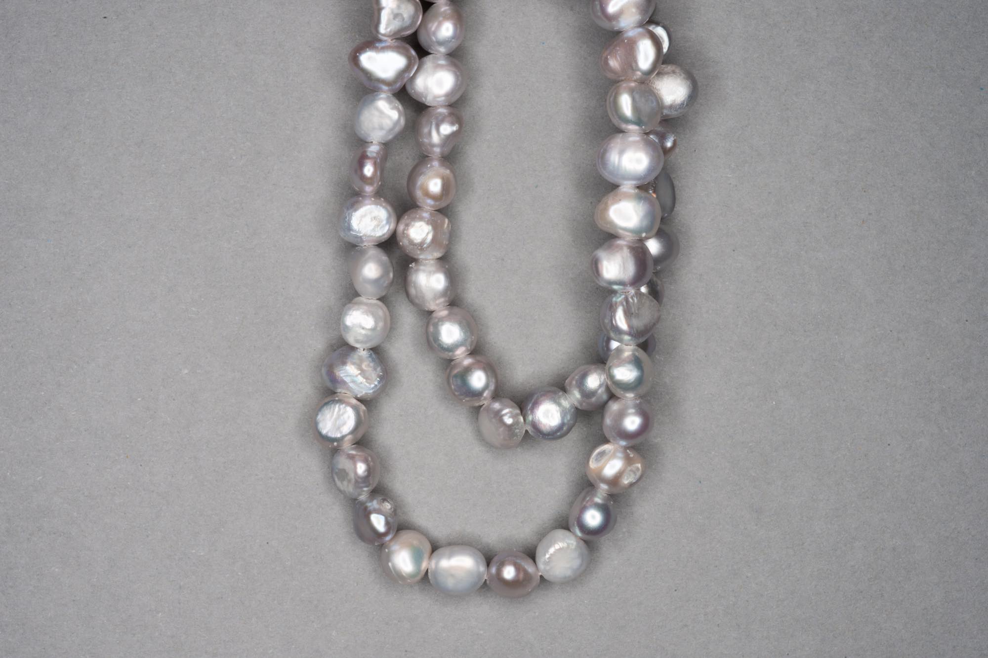 Silver Grey Dyed Fresh Water Pearl 38cm Strand, approx 6x8mm