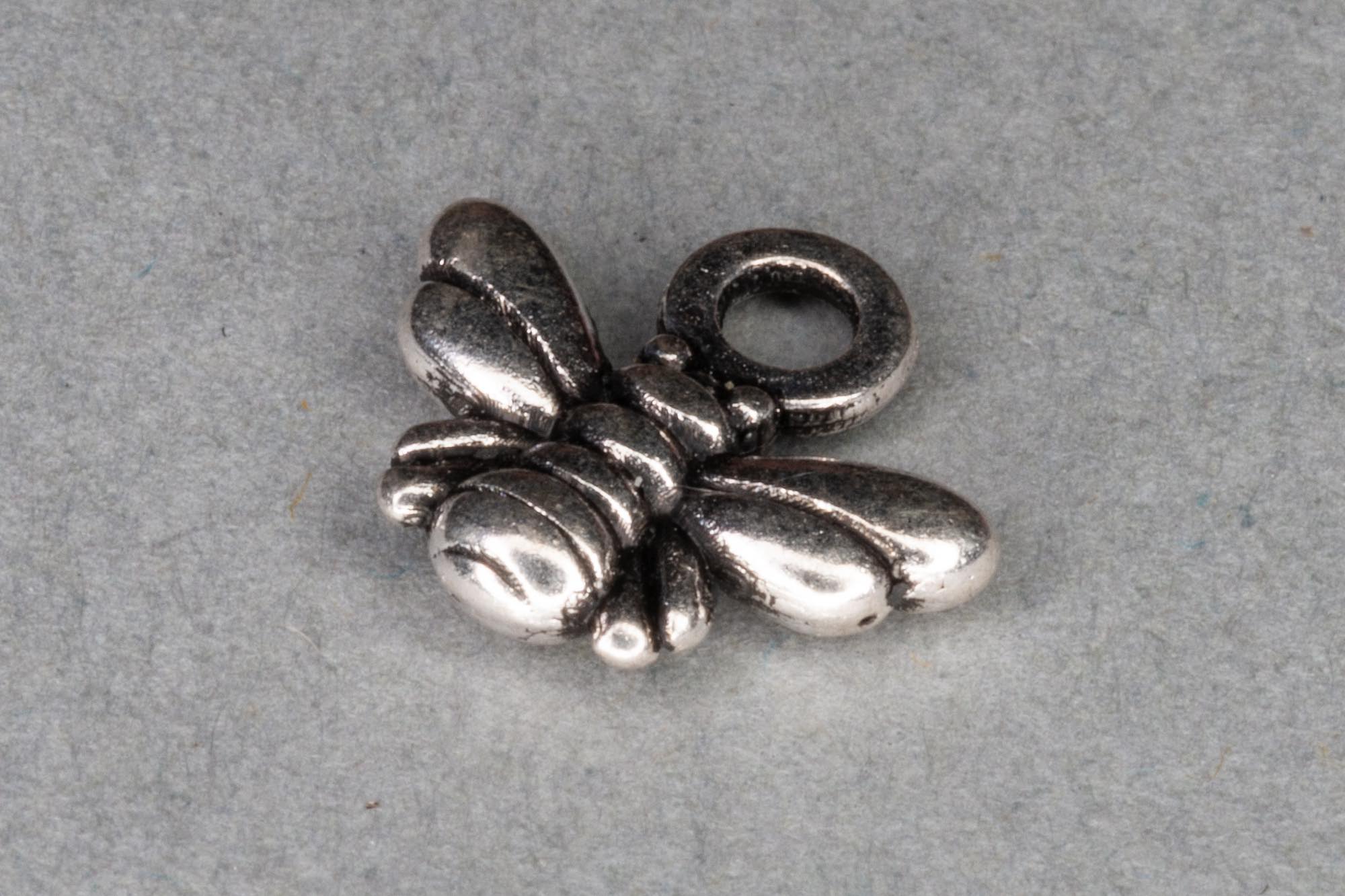 Antique Silver Bee Charm 10x11mm