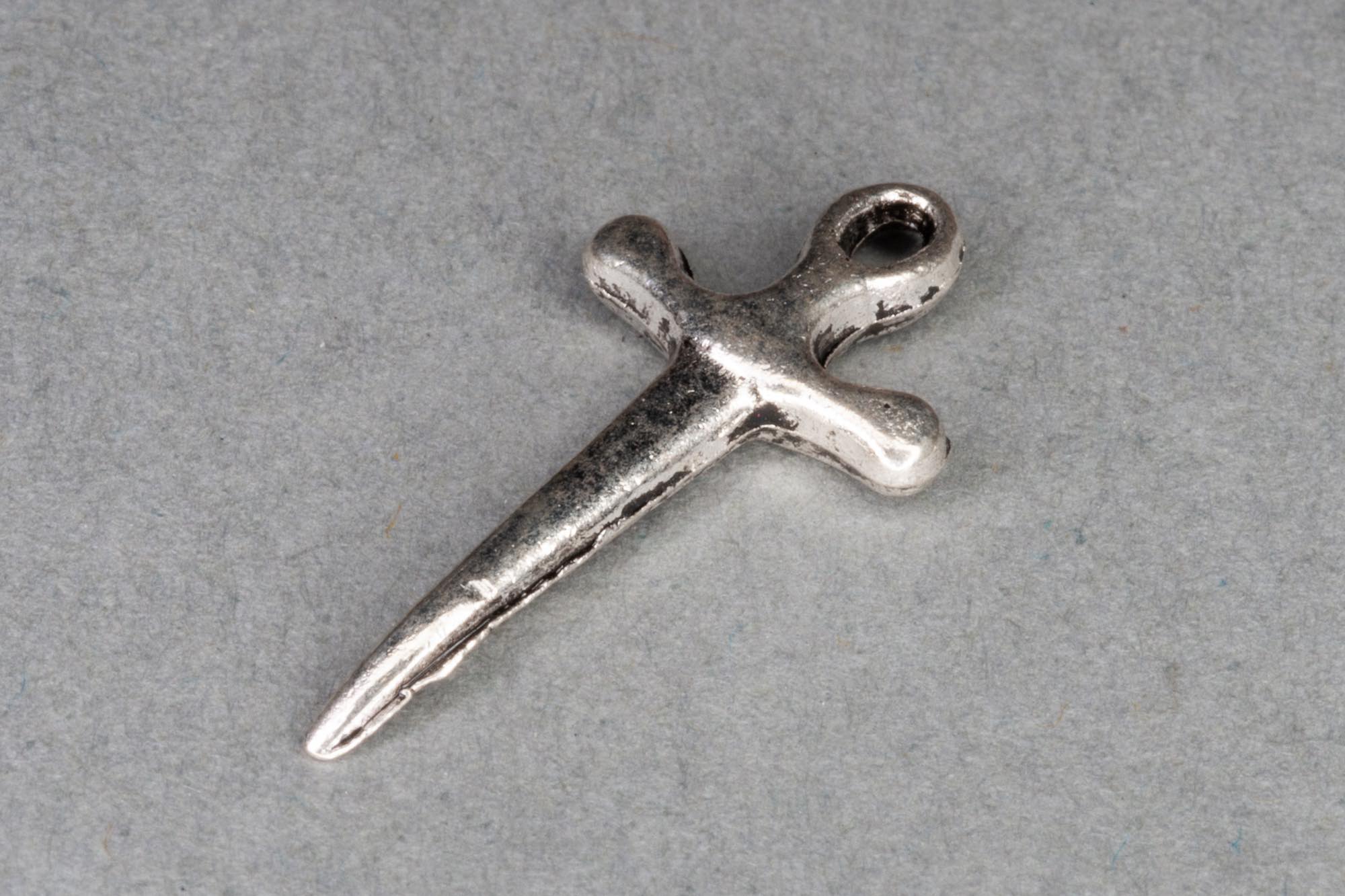 Antique Silver Dagger Cross Charm 20x10mm