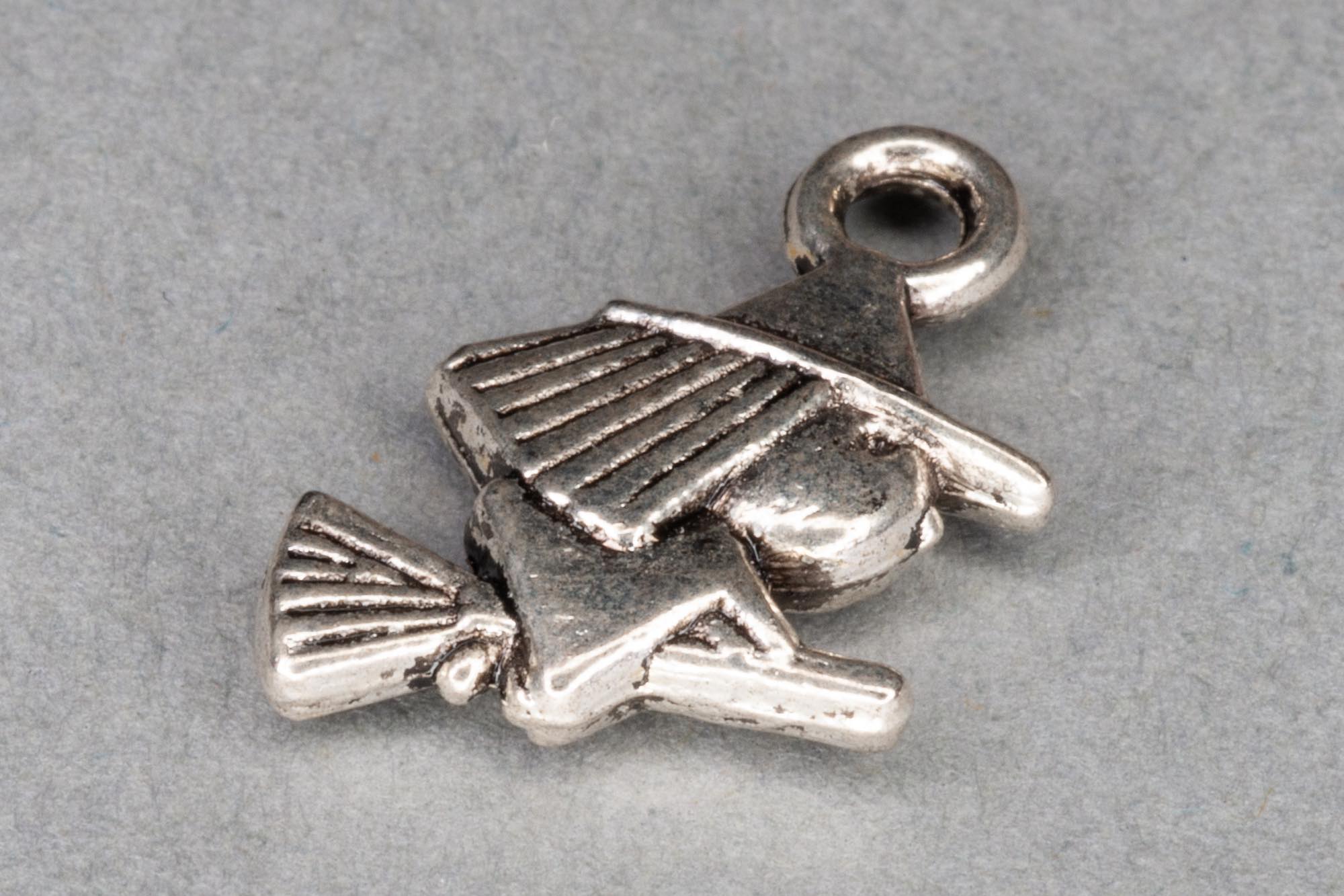 Antique Silver Witch Charm 16x10mm