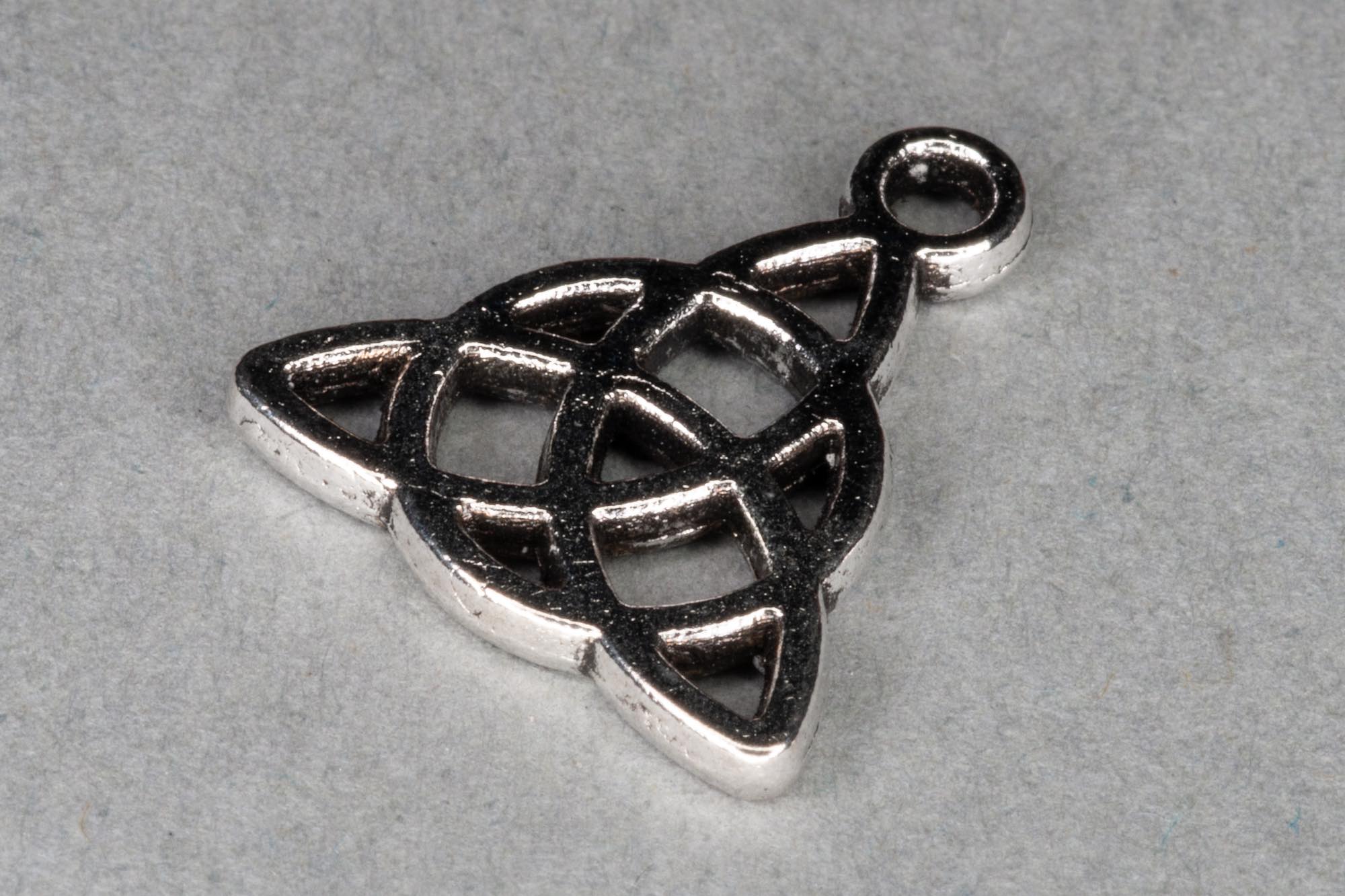 Antique Silver Celtic Knot Charm 17x15mm