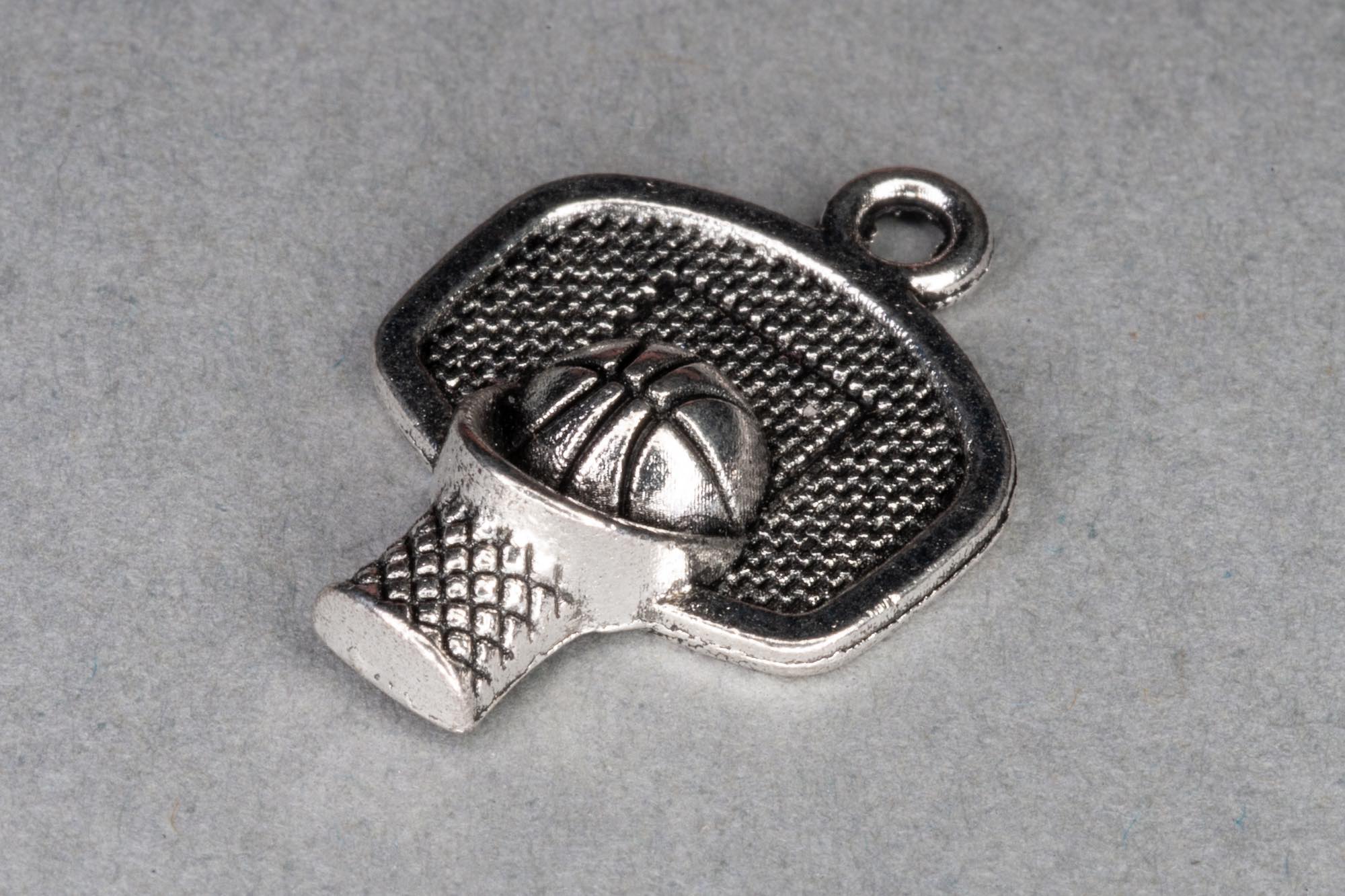 Antique Silver Basketball Charm 20x15mm