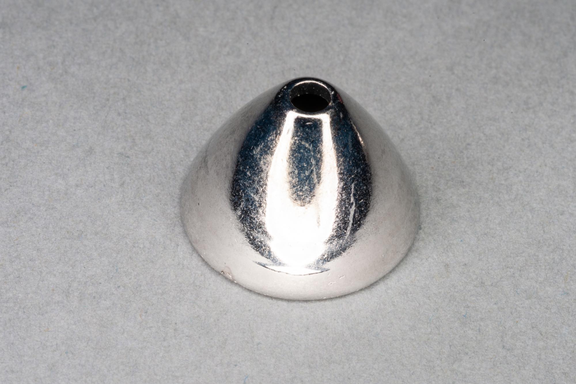 Silver Plated Deep Cone Bead/End  Cap 18x15mm, 2mm hole