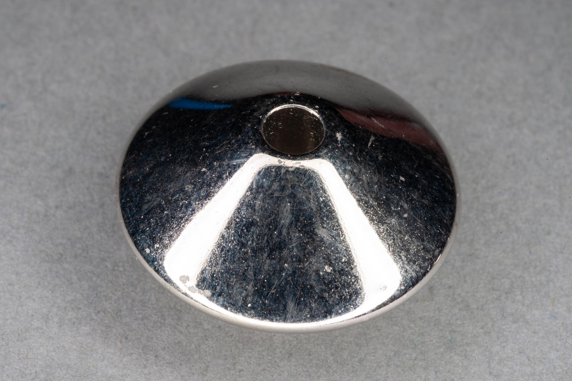 Silver Plated Acrylic Flat Bicone Bead, 25x13x3mm, 0.8mm hole