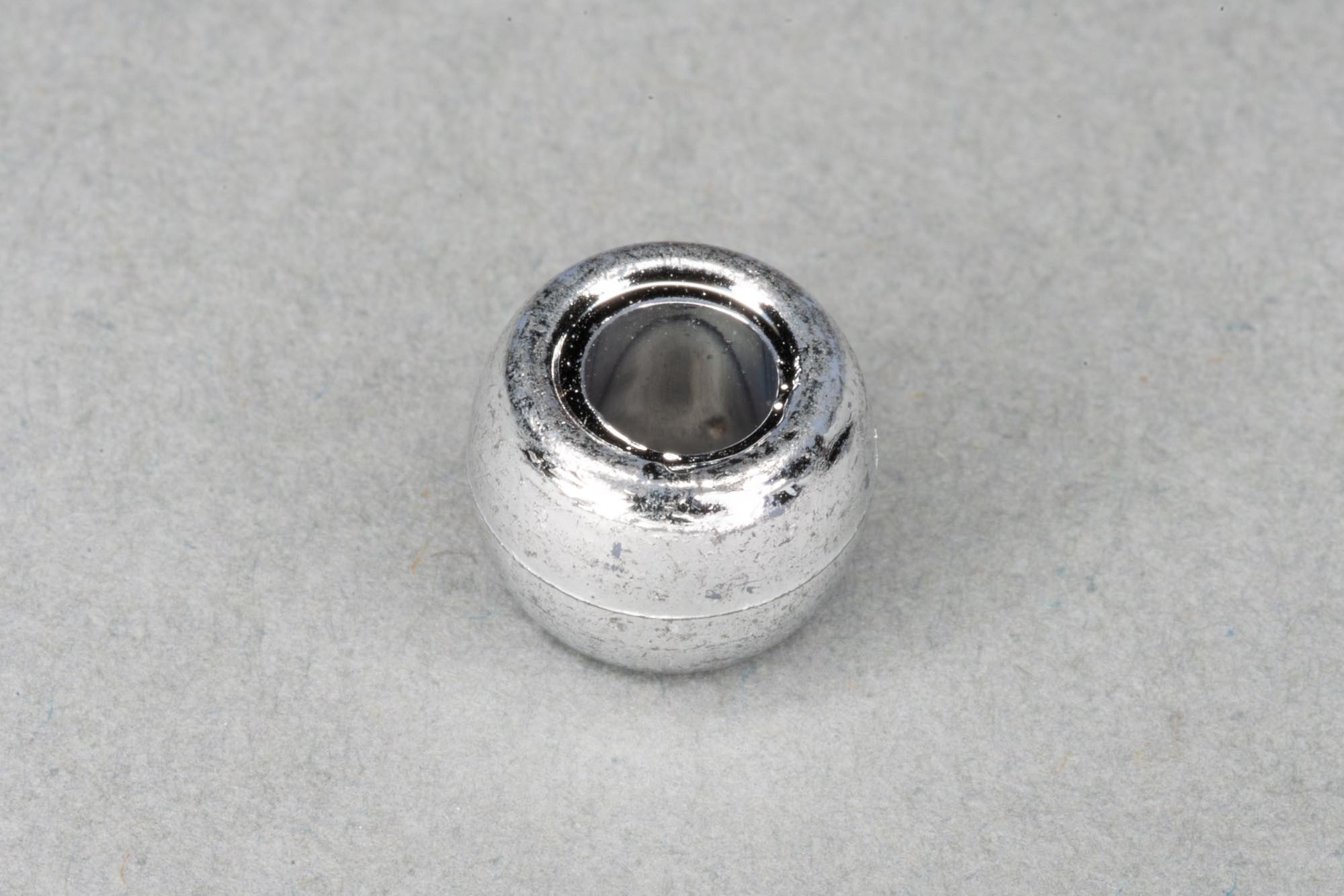 Silver Plated Acrylic Pony Bead 8x7mm, 3mm hole