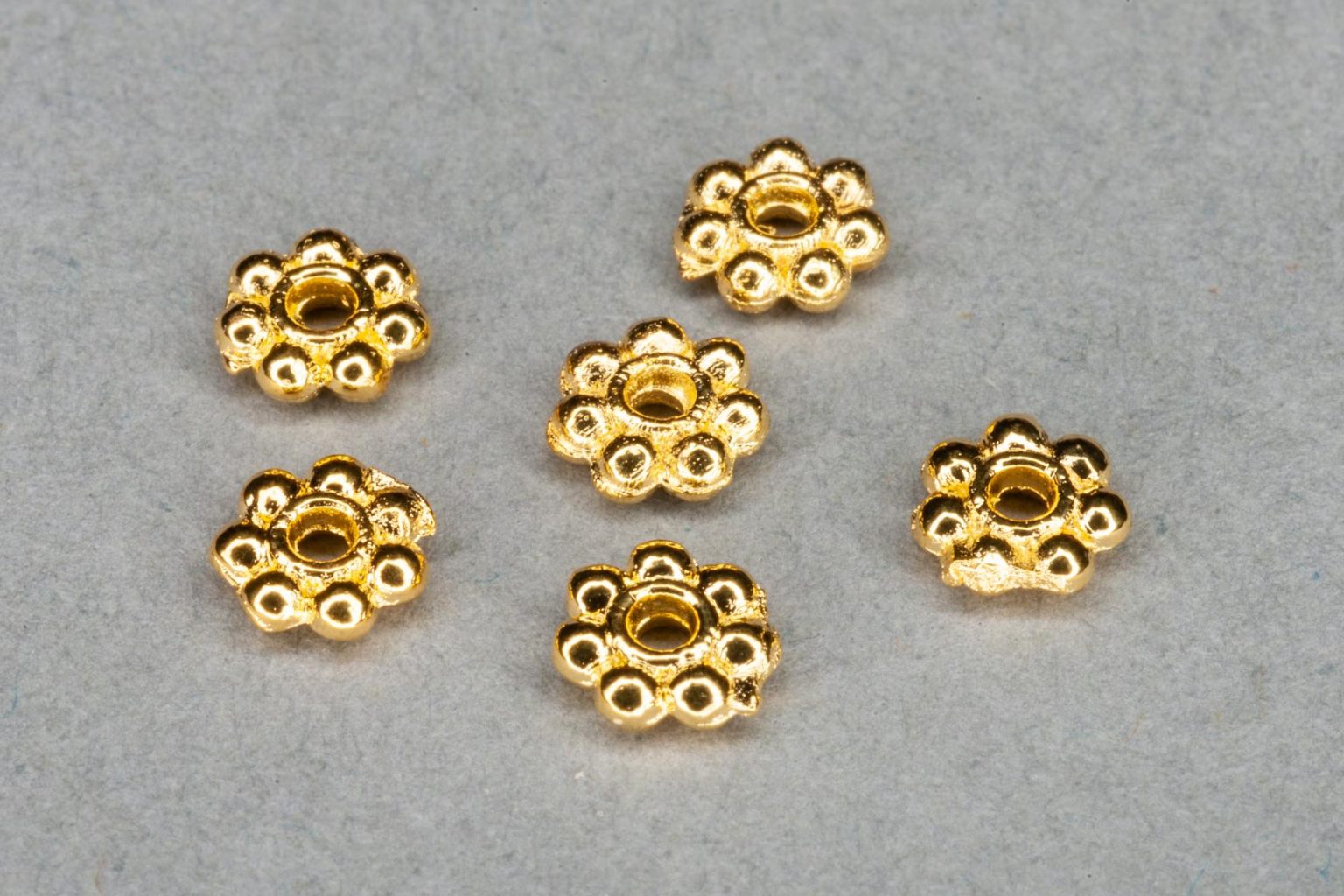 Bright Gold Plated Tiny Flat Decorative Spacer Bead 3x2mm, 0.8mm hole ...