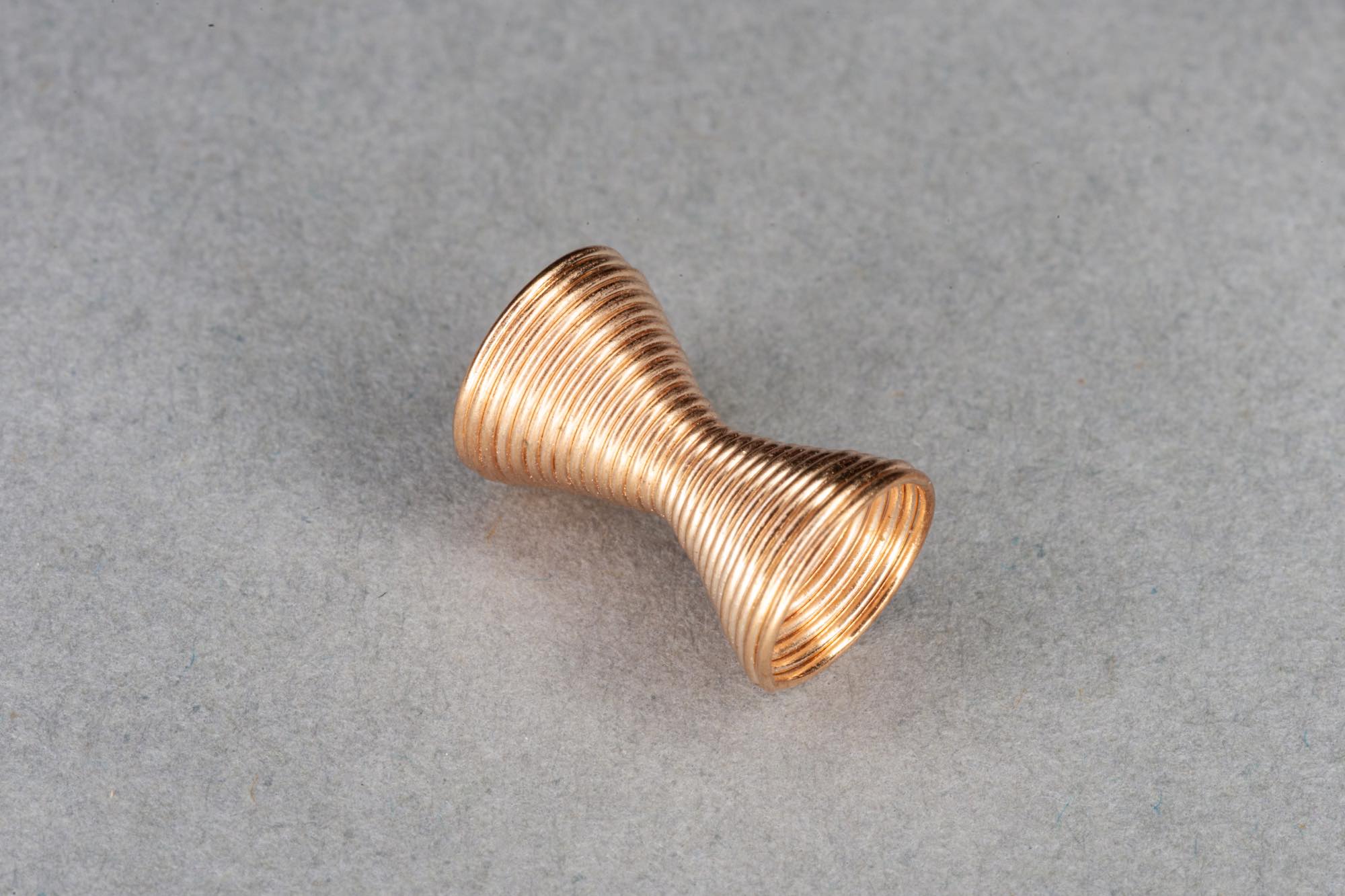 Soft Gold Plated Coiled Double Ended Spring Bead 11×7.5mm, 2mm hole