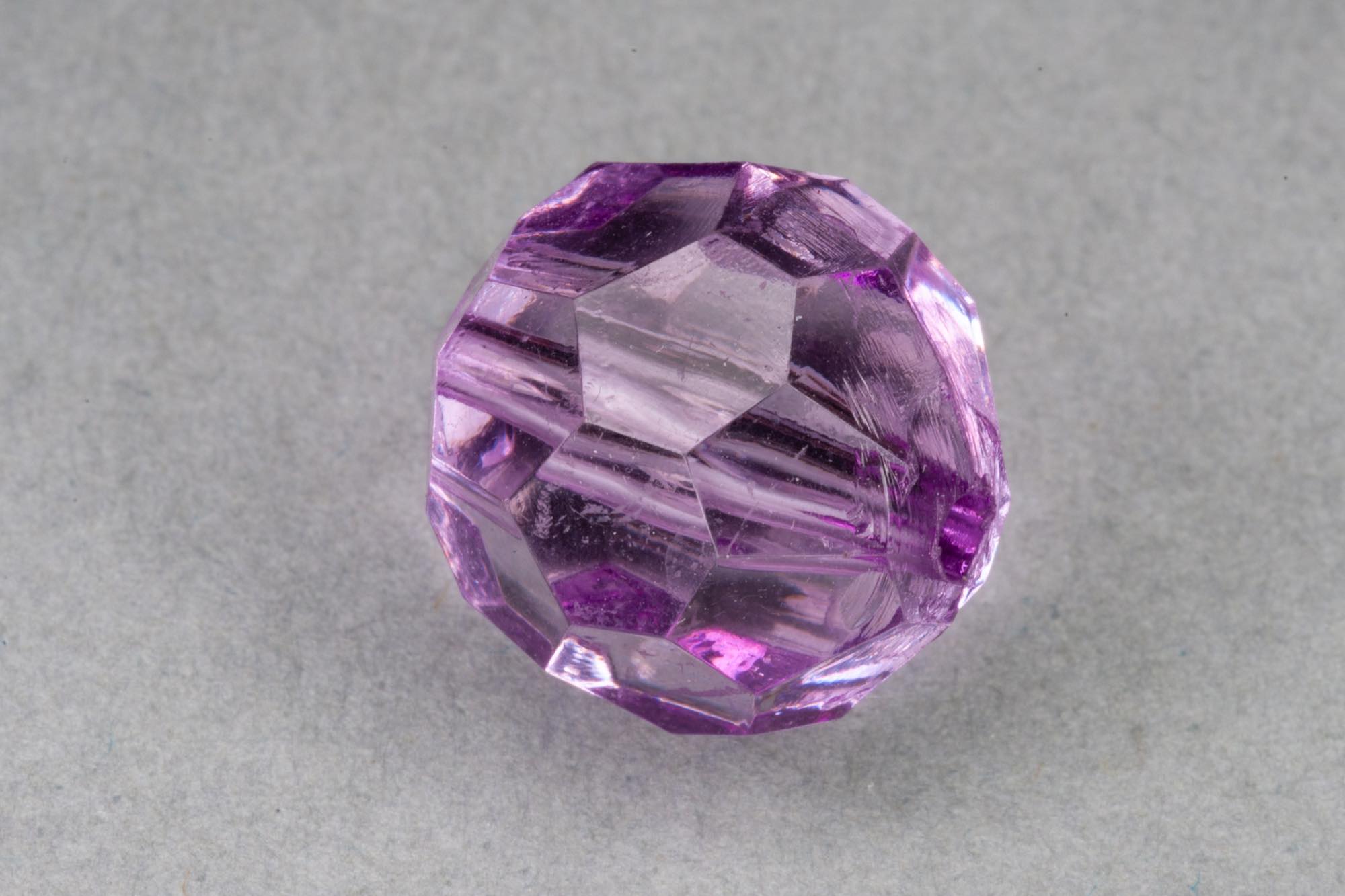 Lilac Faceted Transparent Acrylic Bead, 1.5mm hole
