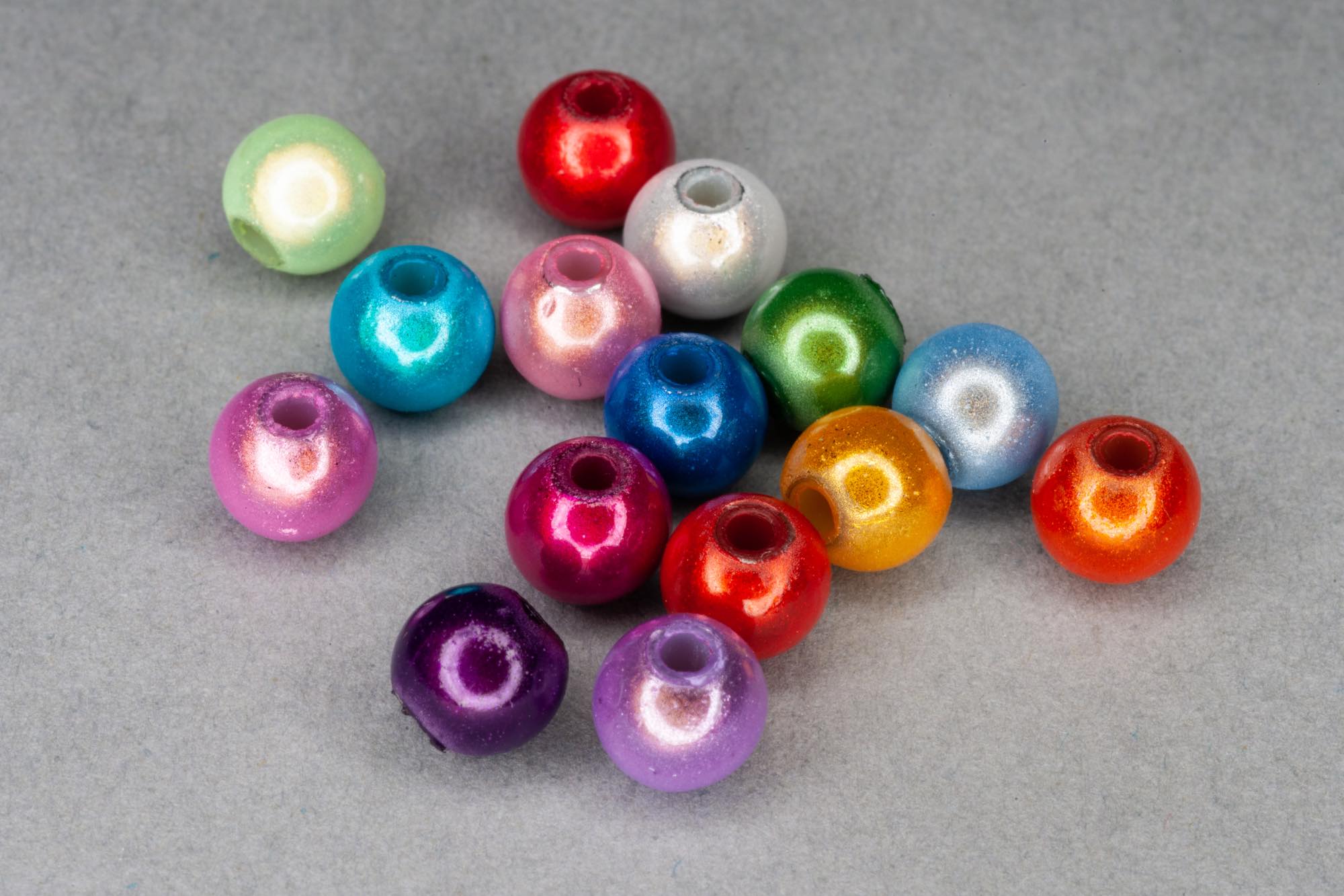Mixed Round Acrylic Miracle Beads, 4mm, 1mm hole