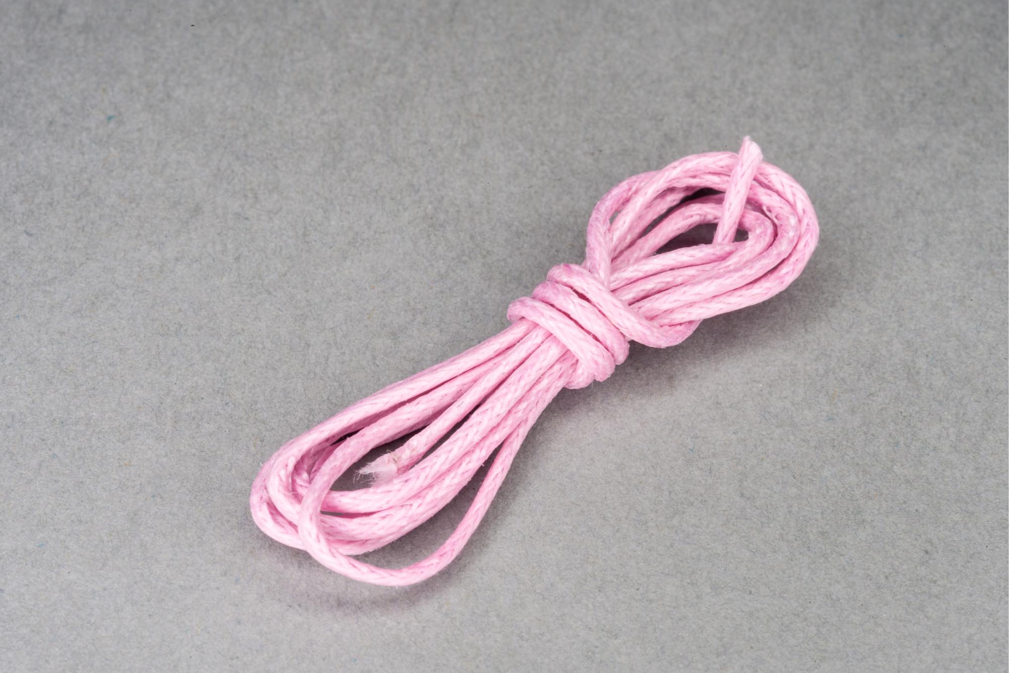 Pink Cotton Cord 1mm, Imitation Leather