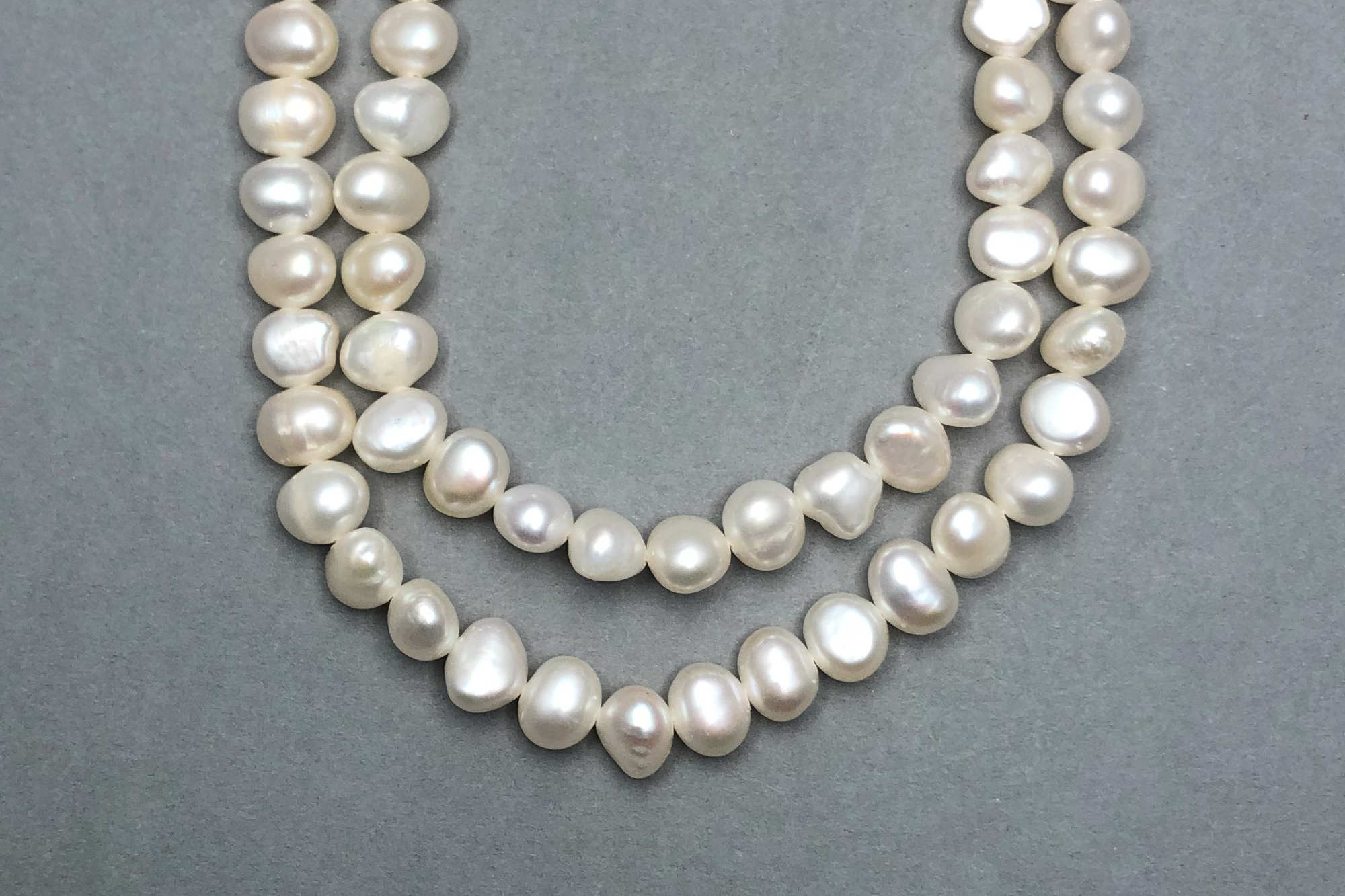 Natural Ivory Fresh Water Pearls, approx 36cm Strand, Flattish